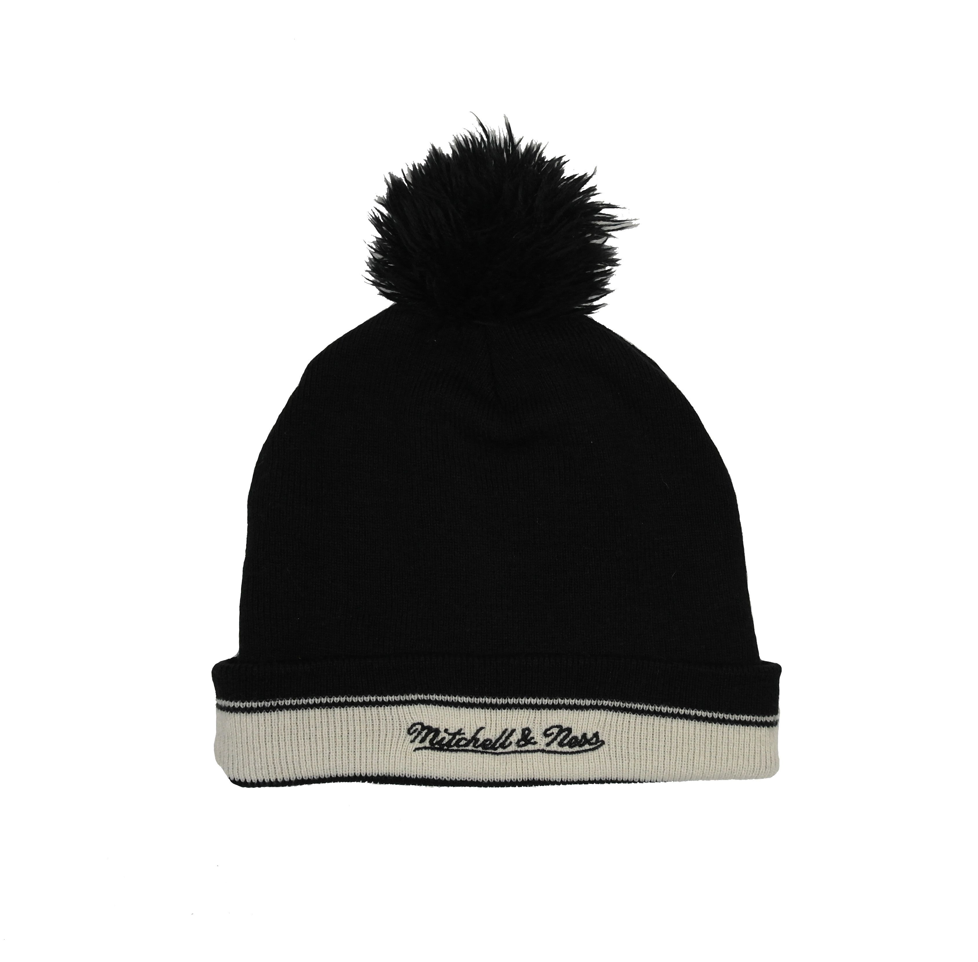 Mitchell & Ness NFL Nets Beanie Pom Hat Black Size ONE SIZE - 2 Thumbnail