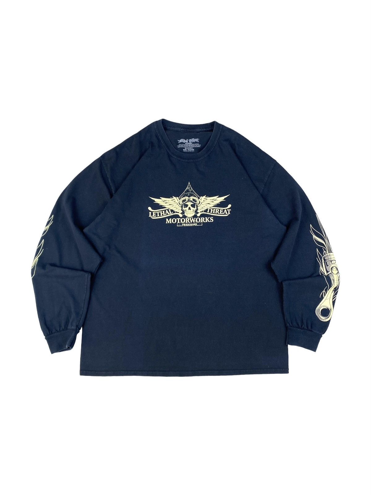 Harley Davidson Vintage Lethal Threat Motorworks Longsleeve 3d emblem Hype Size US XL / EU 56 / 4 - 2 Thumbnail
