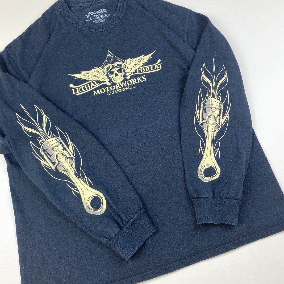 Harley Davidson Vintage Lethal Threat Motorworks Longsleeve 3d emblem Hype Size US XL / EU 56 / 4 - 7 Thumbnail