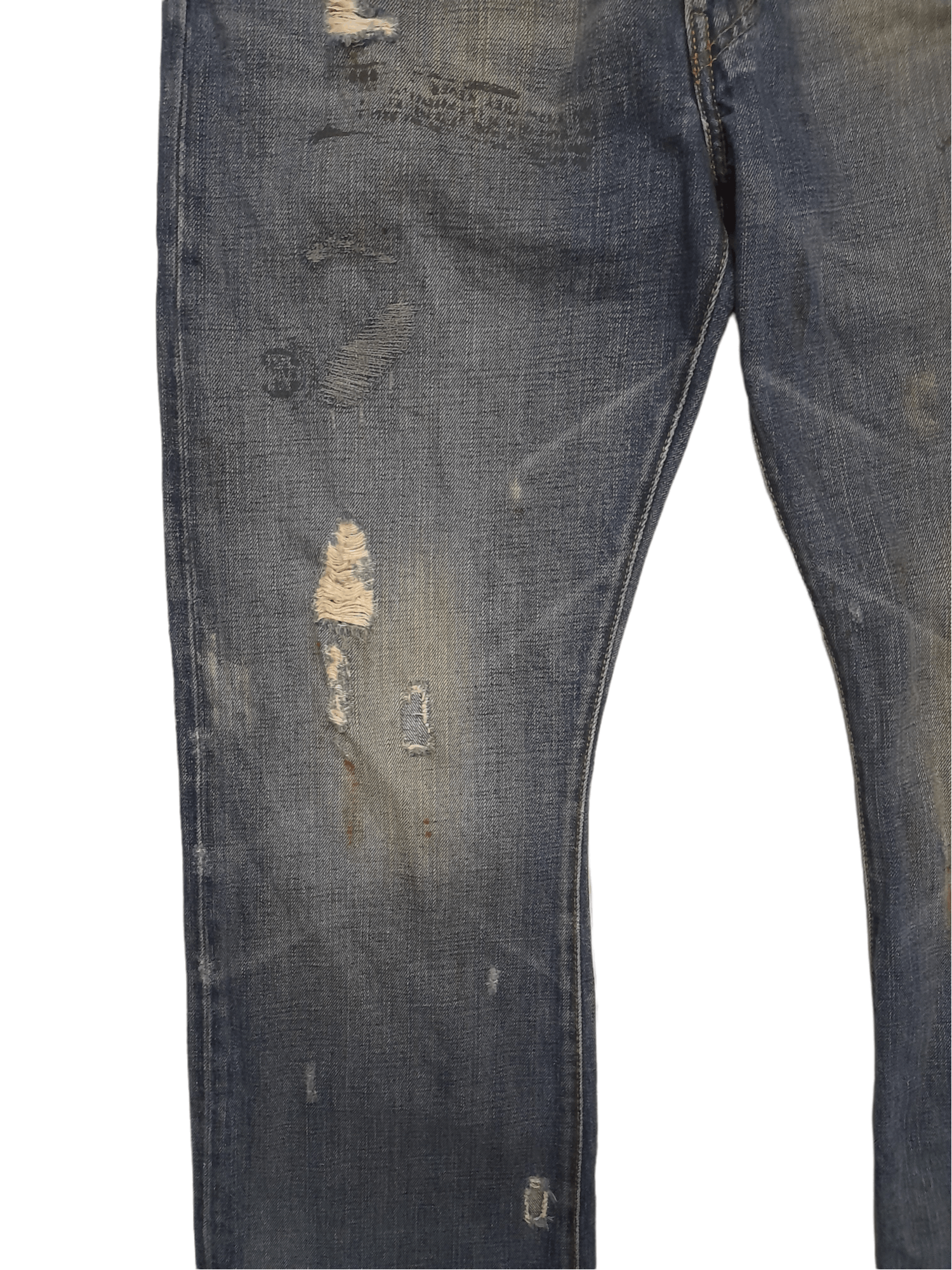 Japanese Brand Ezra Fitch Selvedge Distressed Denim (E195) w34 Size US 34 / EU 50 - 2 Thumbnail