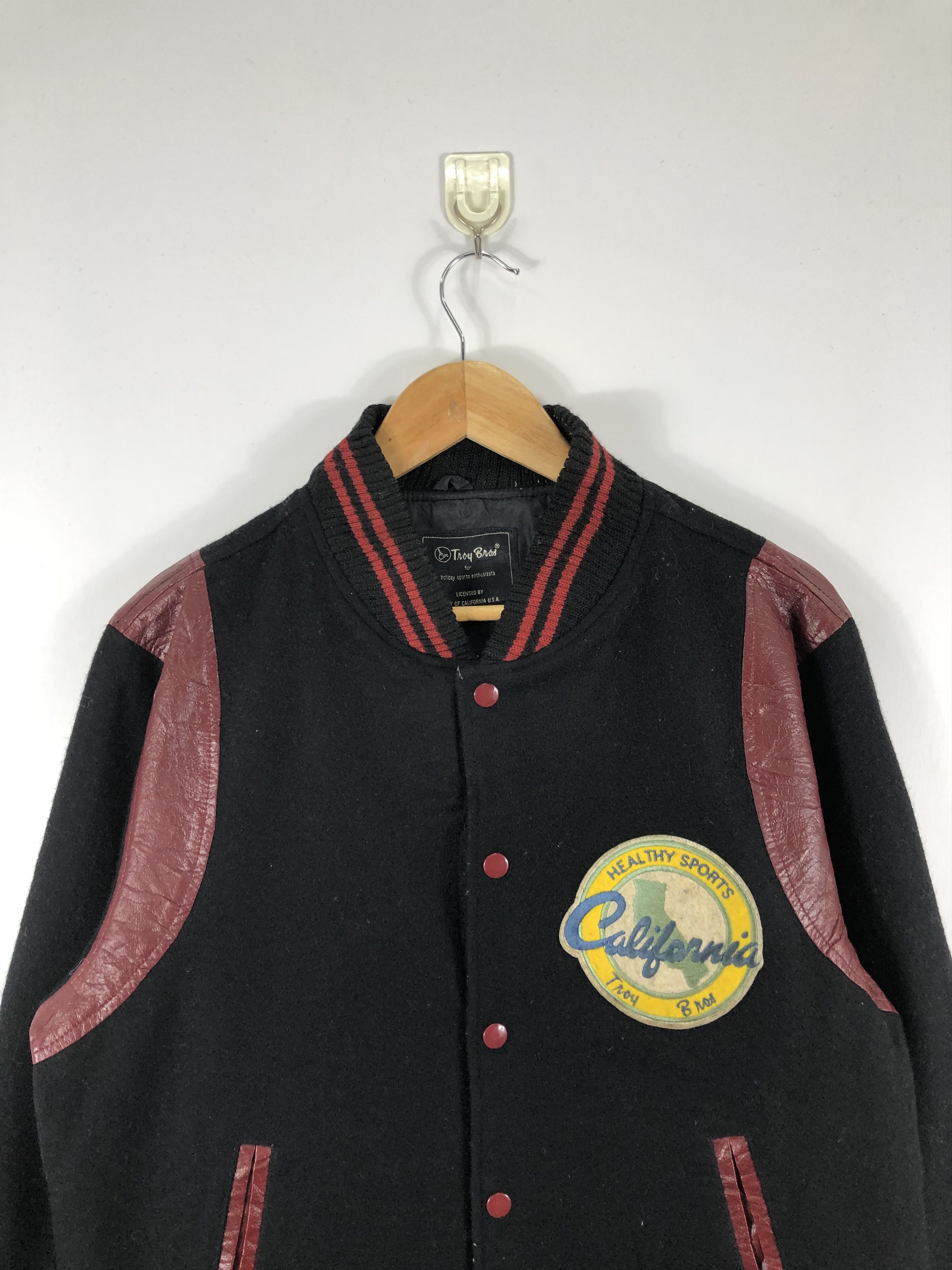 Japanese Brand Vintage 90s Troy Bros Wool Bomber Varsity Jacket V0275 Size US L / EU 52-54 / 3 - 2 Thumbnail