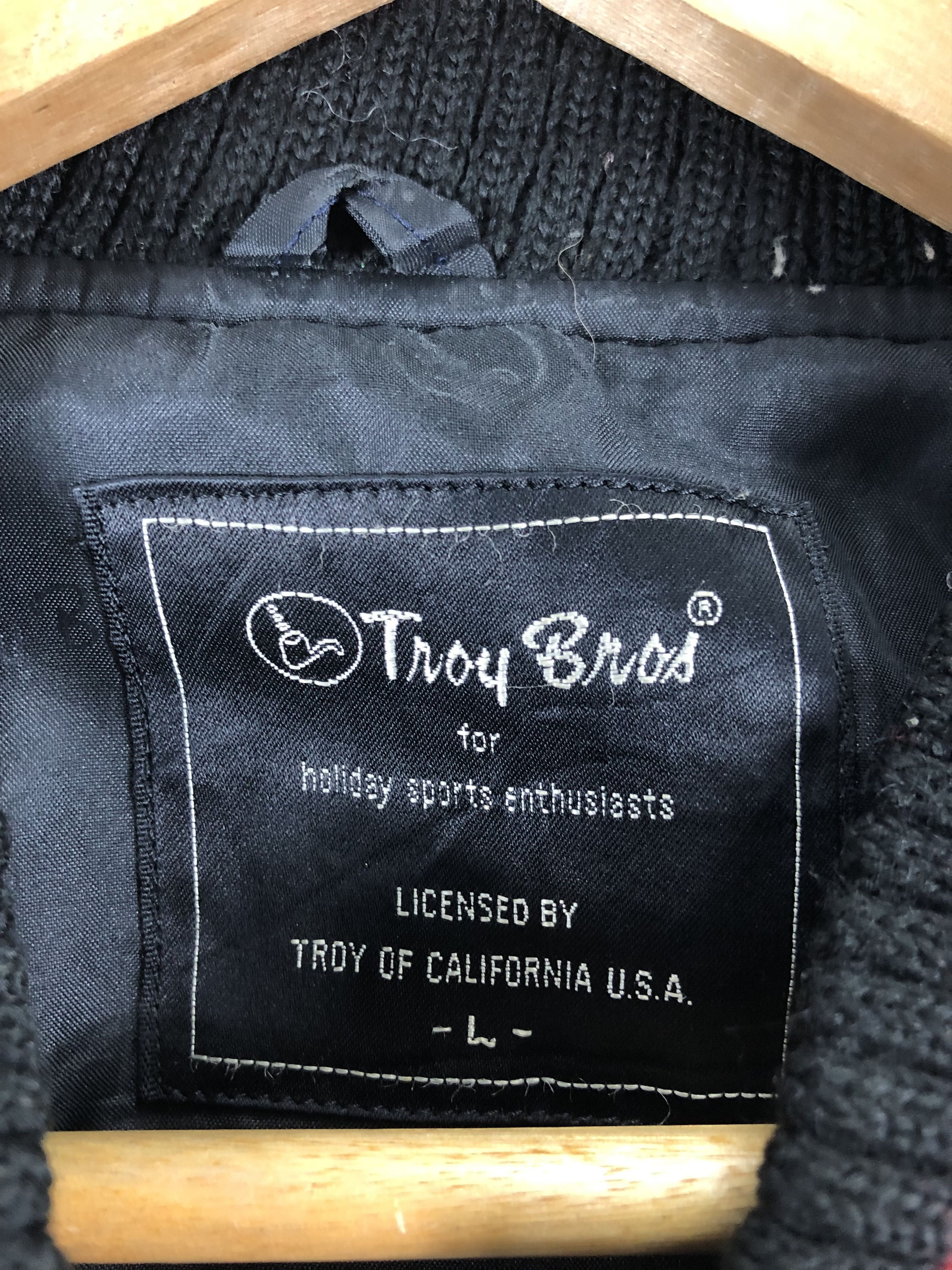 Japanese Brand Vintage 90s Troy Bros Wool Bomber Varsity Jacket V0275 Size US L / EU 52-54 / 3 - 9 Thumbnail