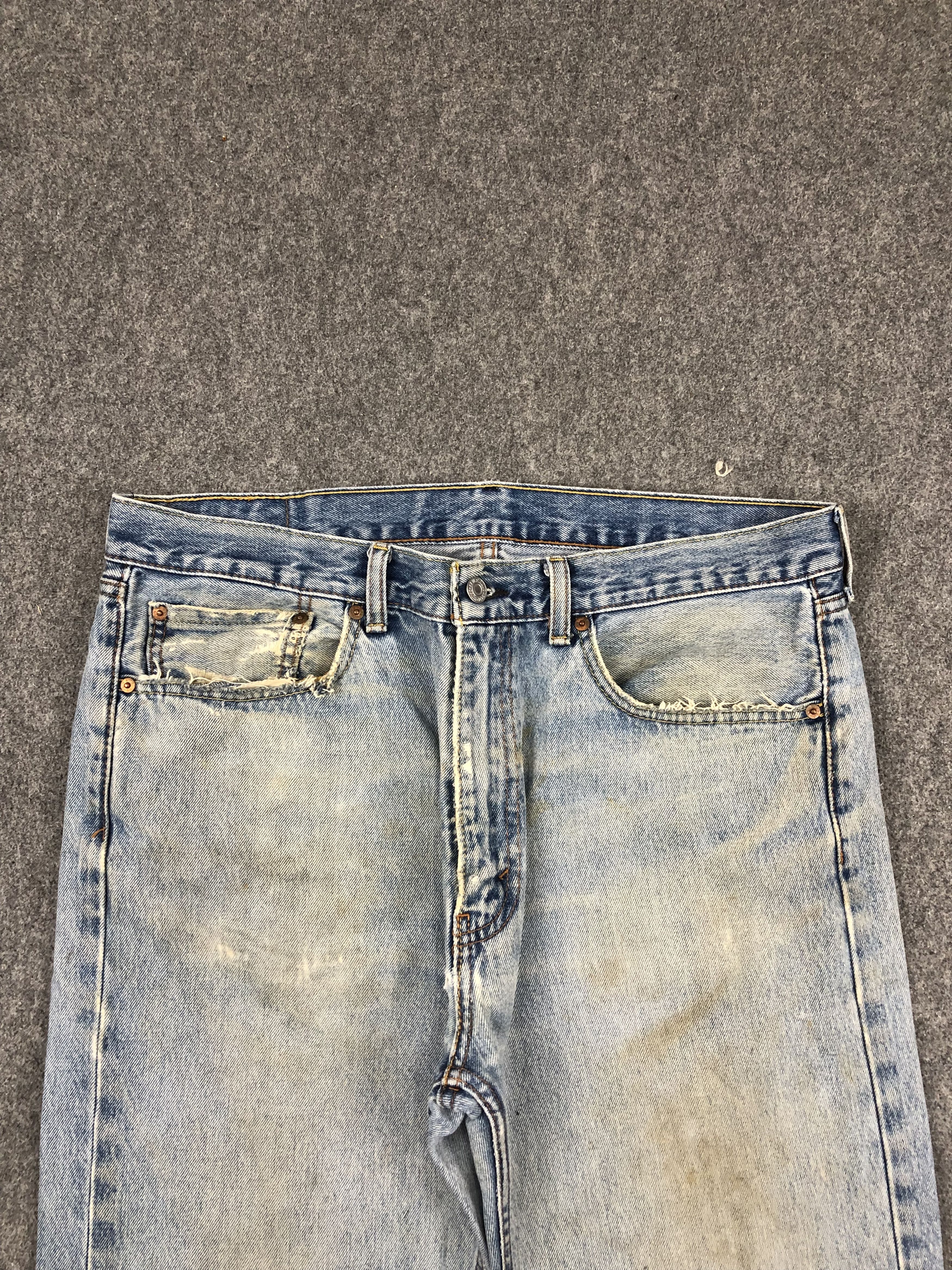 Levi's Faded Blue Vintage Levis 505 Jeans DP1414 Size US 36 / EU 52 - 2 Thumbnail