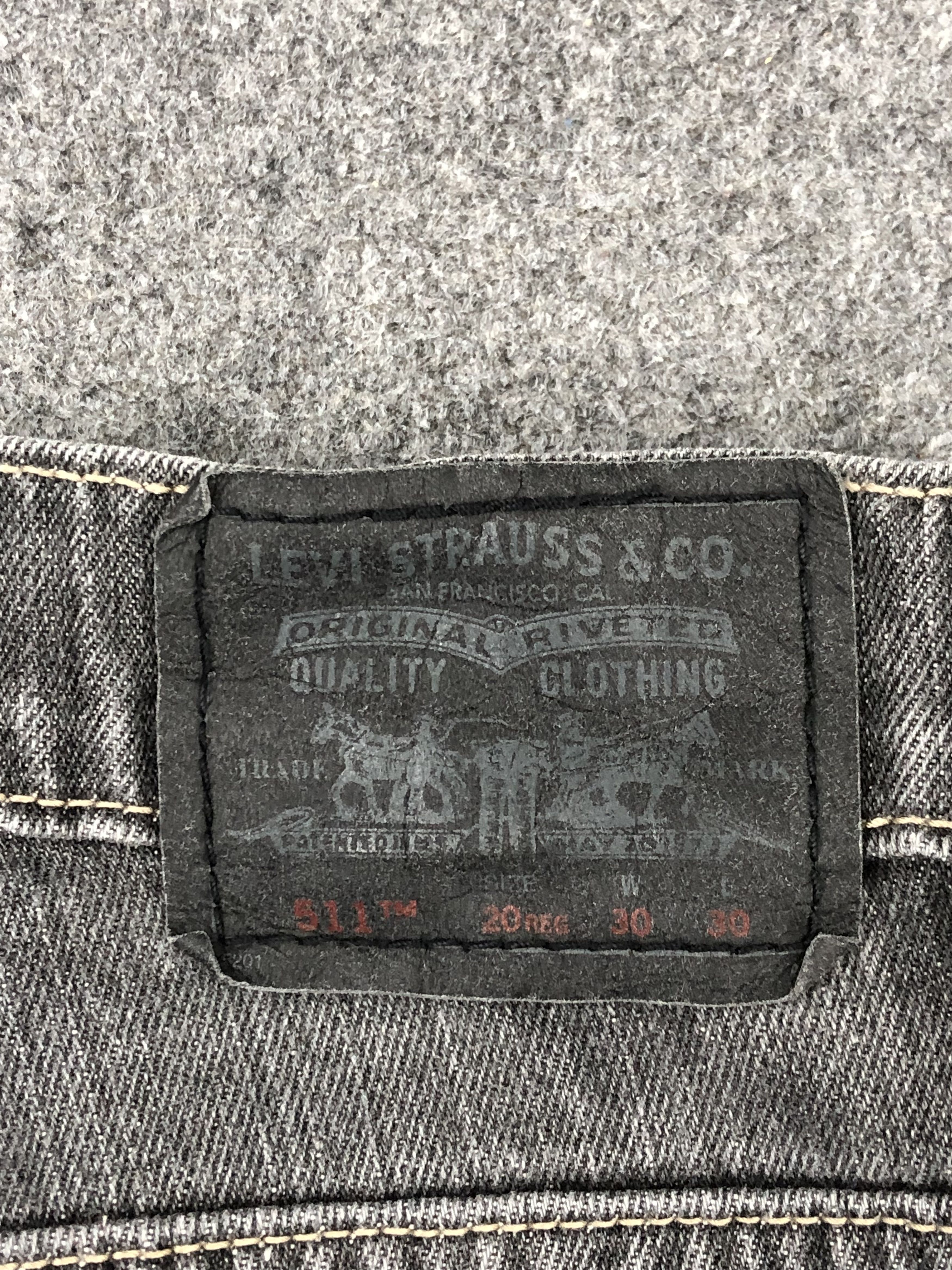 Levi's Faded Black Vintage Levis 511 Skinny Jeans DP1386 Size US 32 / EU 48 - 5 Thumbnail