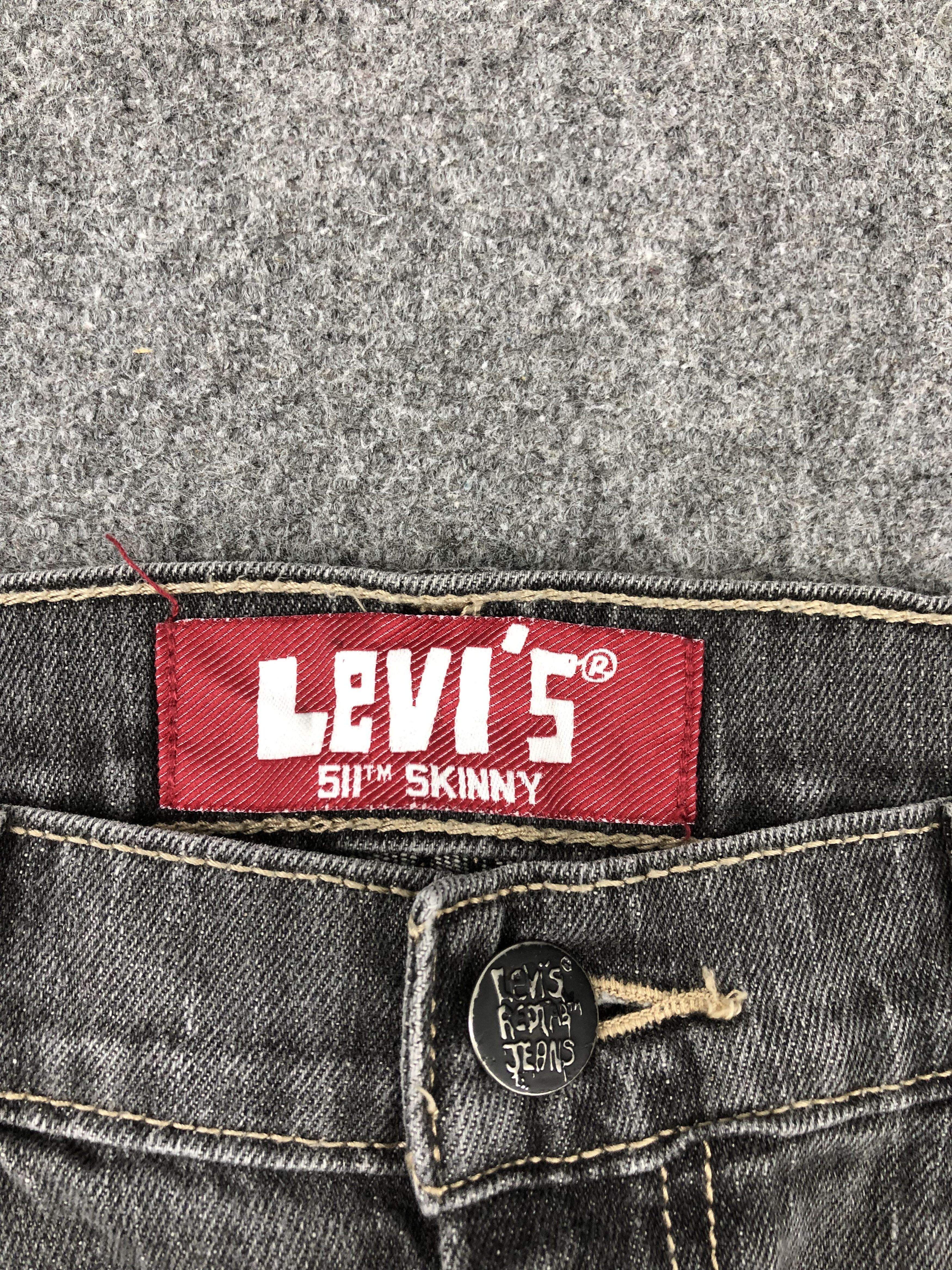 Levi's Faded Black Vintage Levis 511 Skinny Jeans DP1386 Size US 32 / EU 48 - 6 Thumbnail