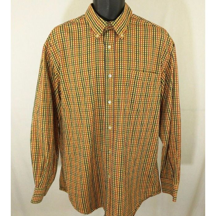 Vintage T Harris London Shirt Long Sleeve Yellow Multicolor