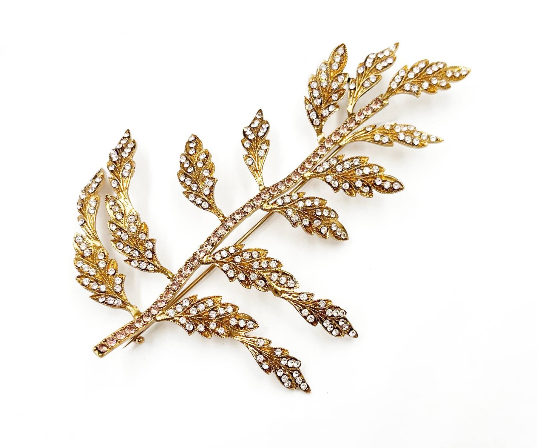 Dolce & Gabbana New Gold Leaf Crystal Large Brooch