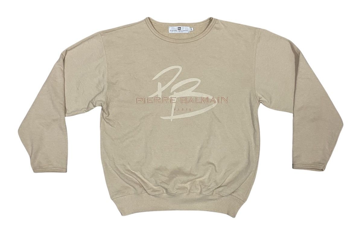 Pierre Balmain PIERRE BALMAIN PARIS Big Logo Sweatshirt x Rare Size US L / EU 52-54 / 3 - 1 Thumbnail