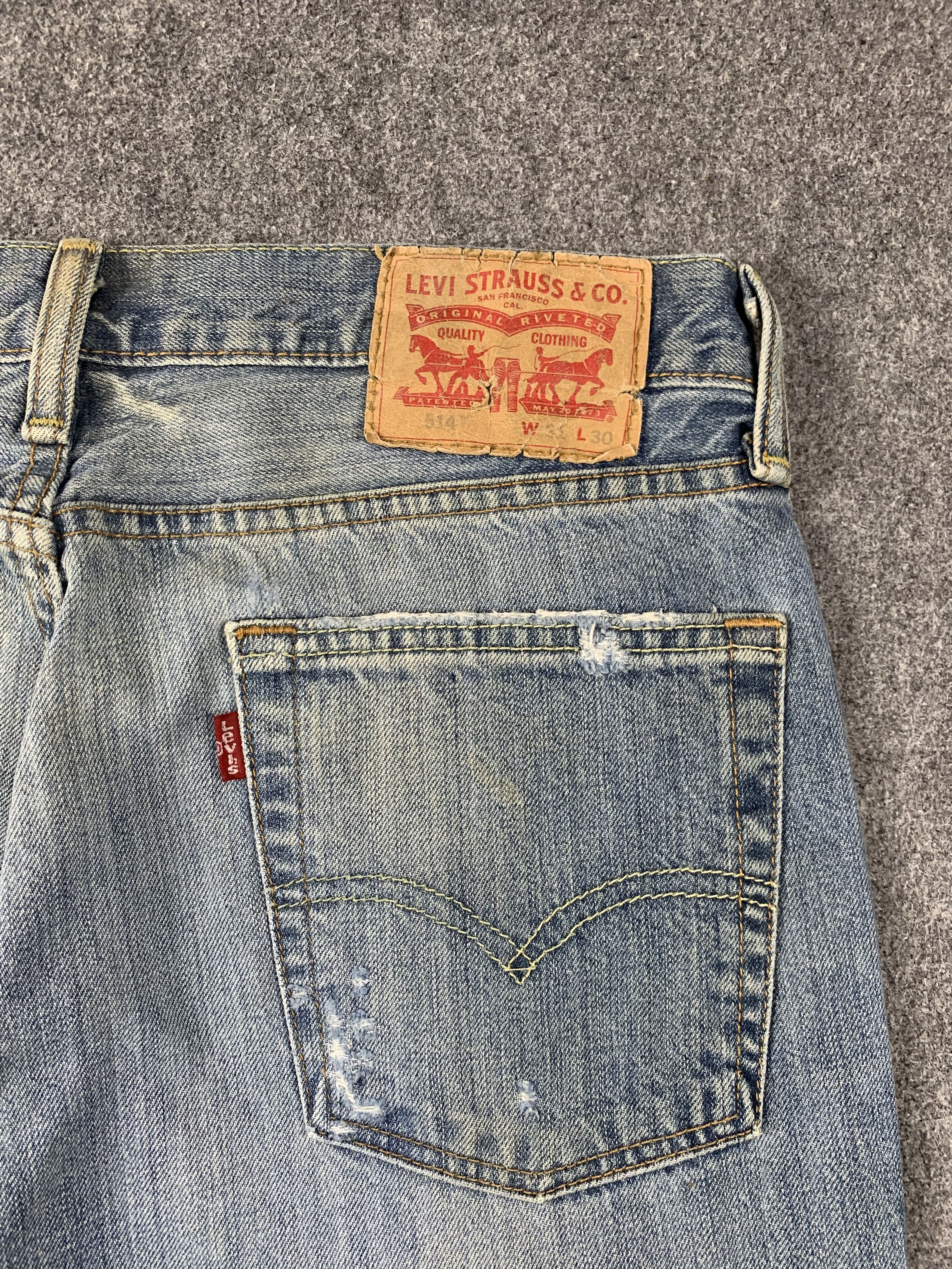 Levi's Vintage Distressed Levis 514 Faded Blue Jeans DP2021 Size US 32 / EU 48 - 19 Thumbnail