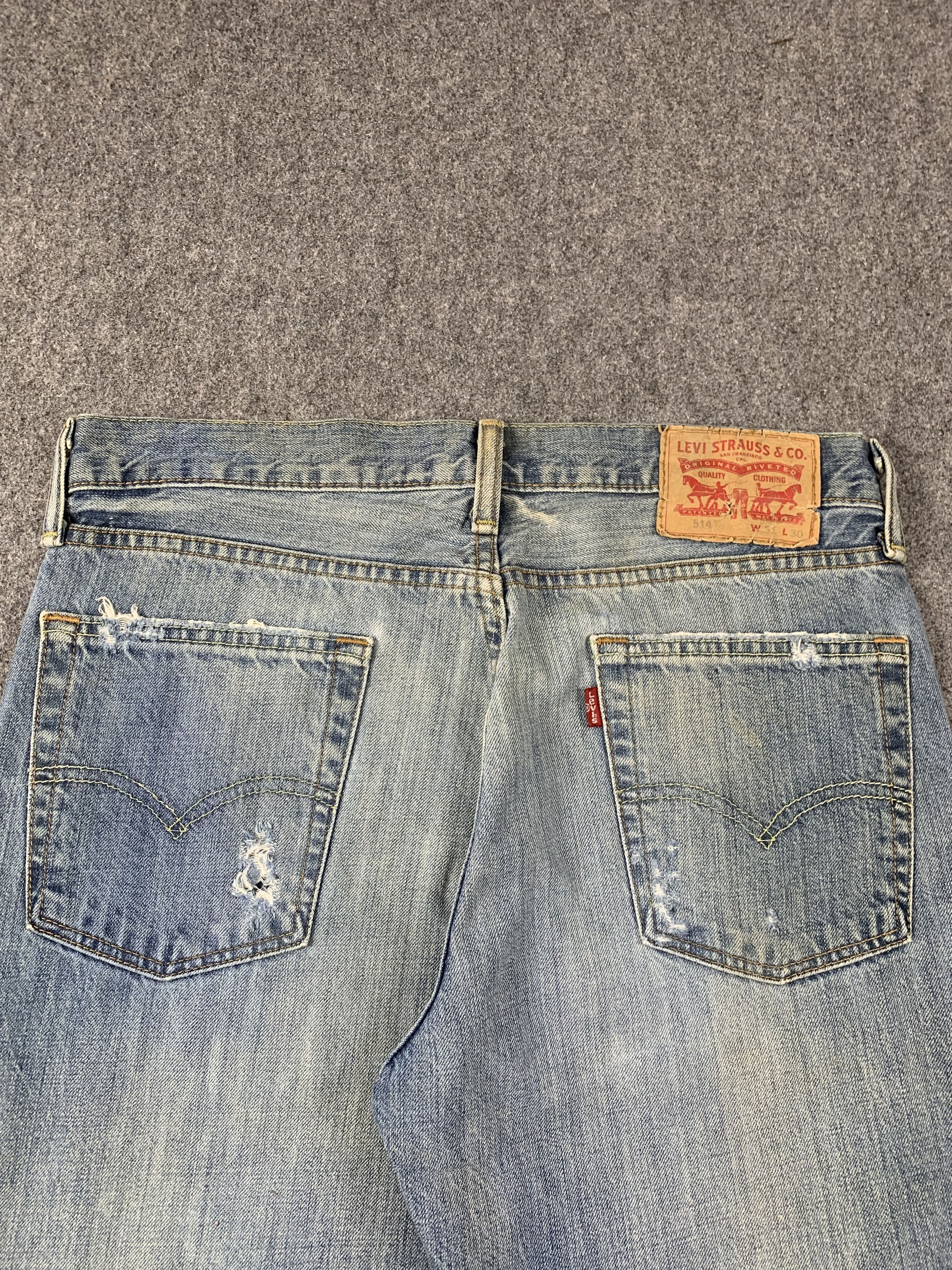 Levi's Vintage Distressed Levis 514 Faded Blue Jeans DP2021 Size US 32 / EU 48 - 4 Thumbnail