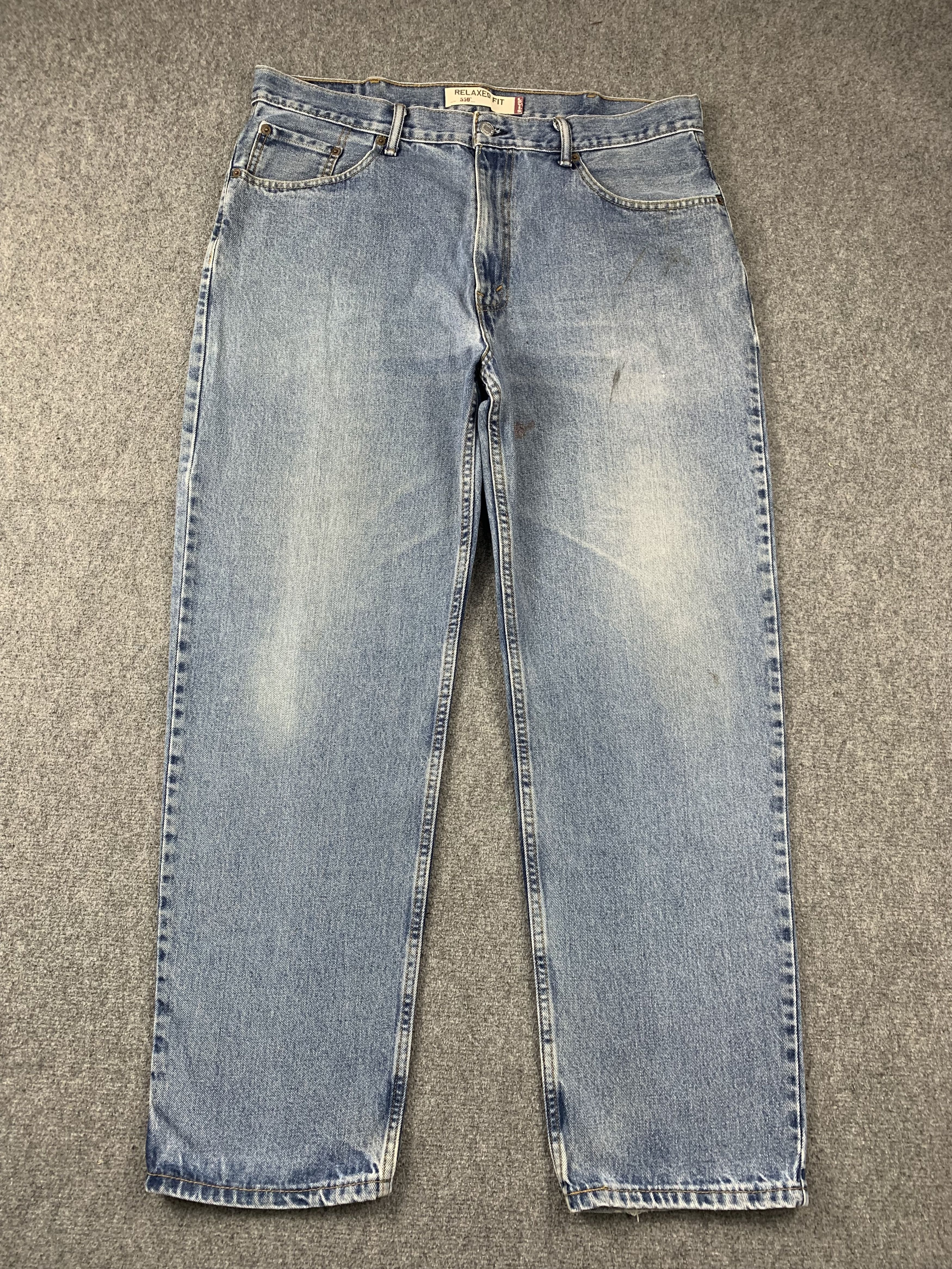 image of Levis 550 Faded Blue Jeans in Blue Denim, Men's (Size 37)