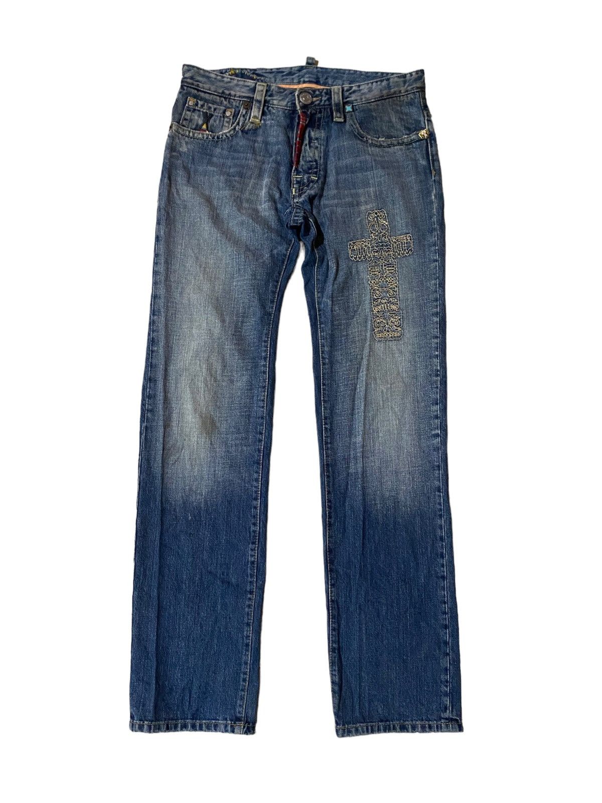 Dsquared2 💥Dsquared Native American Totem Warrior Denim Size US 33 - 4 Thumbnail
