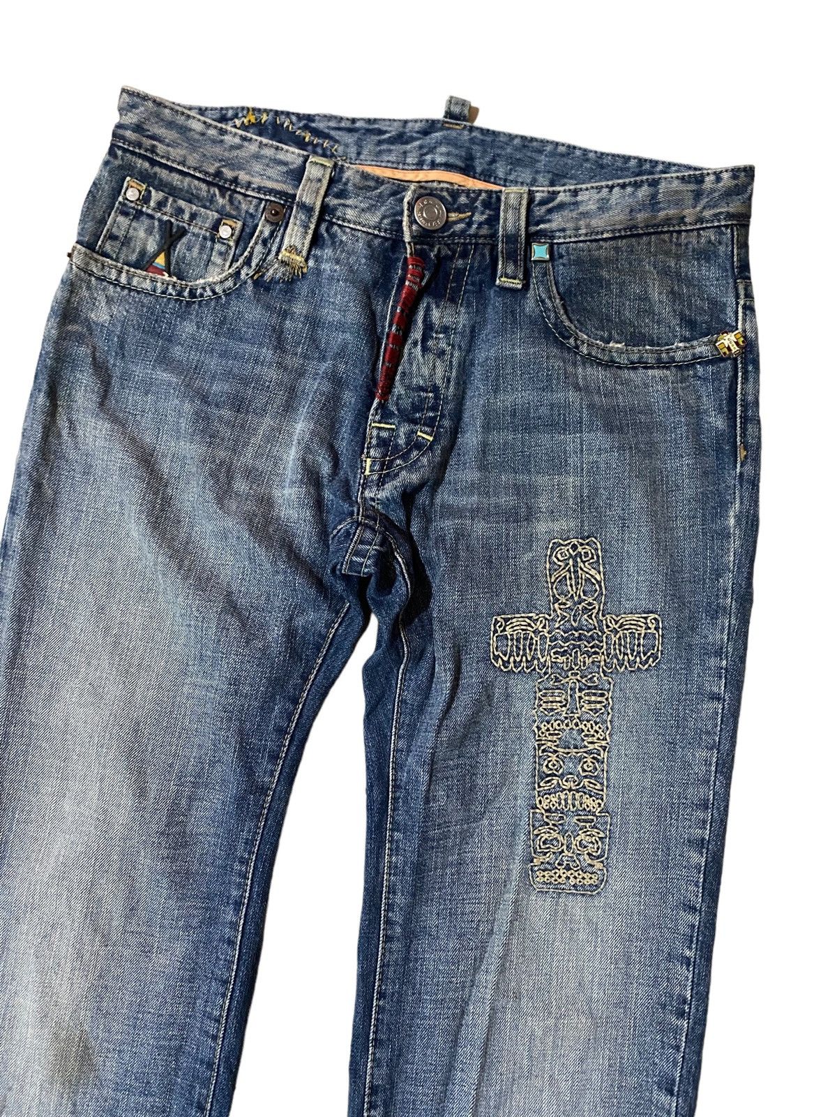 Dsquared2 💥Dsquared Native American Totem Warrior Denim Size US 33 - 2 Thumbnail