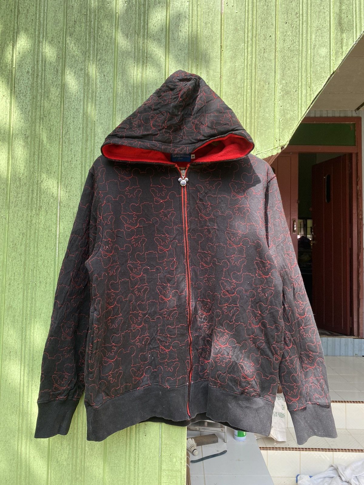 MICKEY MOUSE EMBROIDERY KNIT ZIPPER HOODIE 37ZZK