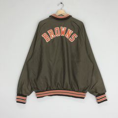 Cleveland Browns 80s Brown Bomber Satin Jacket