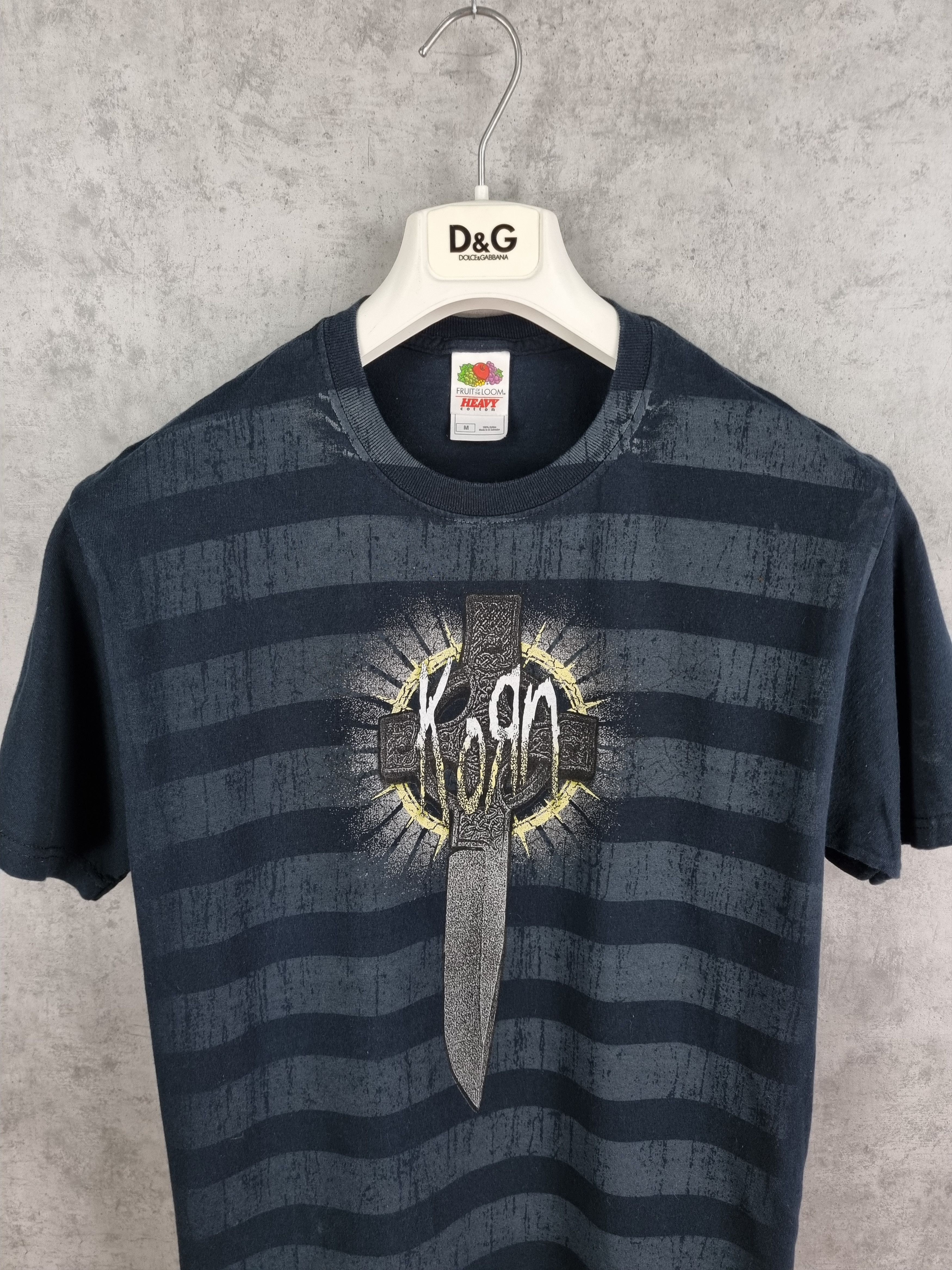 image of Band Tees x Rock Tees Korn Print Band Tee Shirt in Black, Men's (Size Medium)