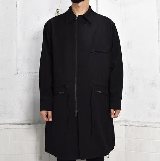 Yohji Yamamoto Pour Homme AW21 - black zip-up wool jacket