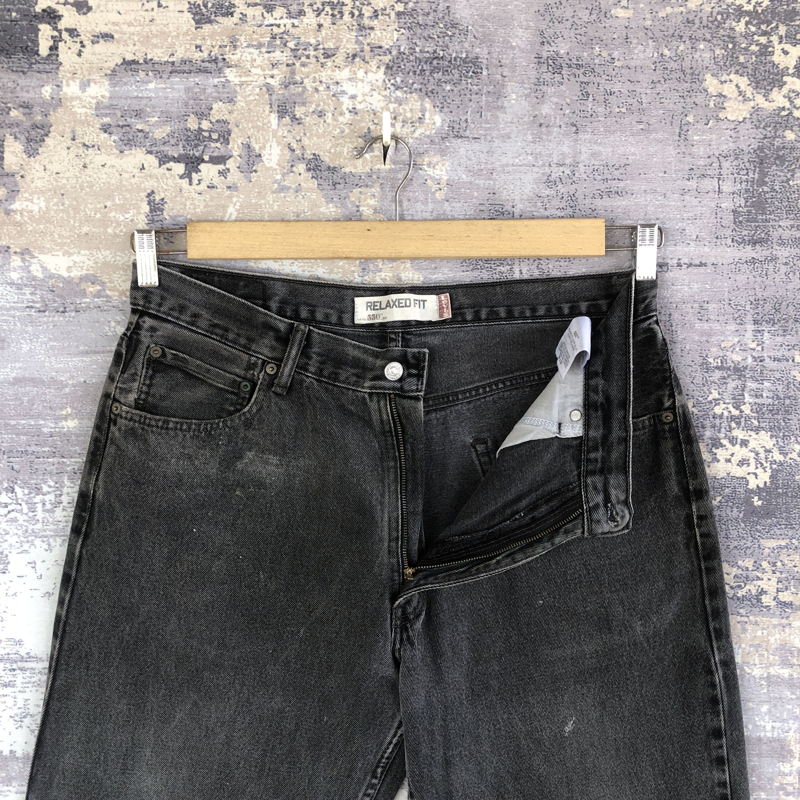 Jean Vintage Levi's Faded Black Baggy Jeans Levis 550 Denim Size US 34 / EU 50 - 6 Thumbnail