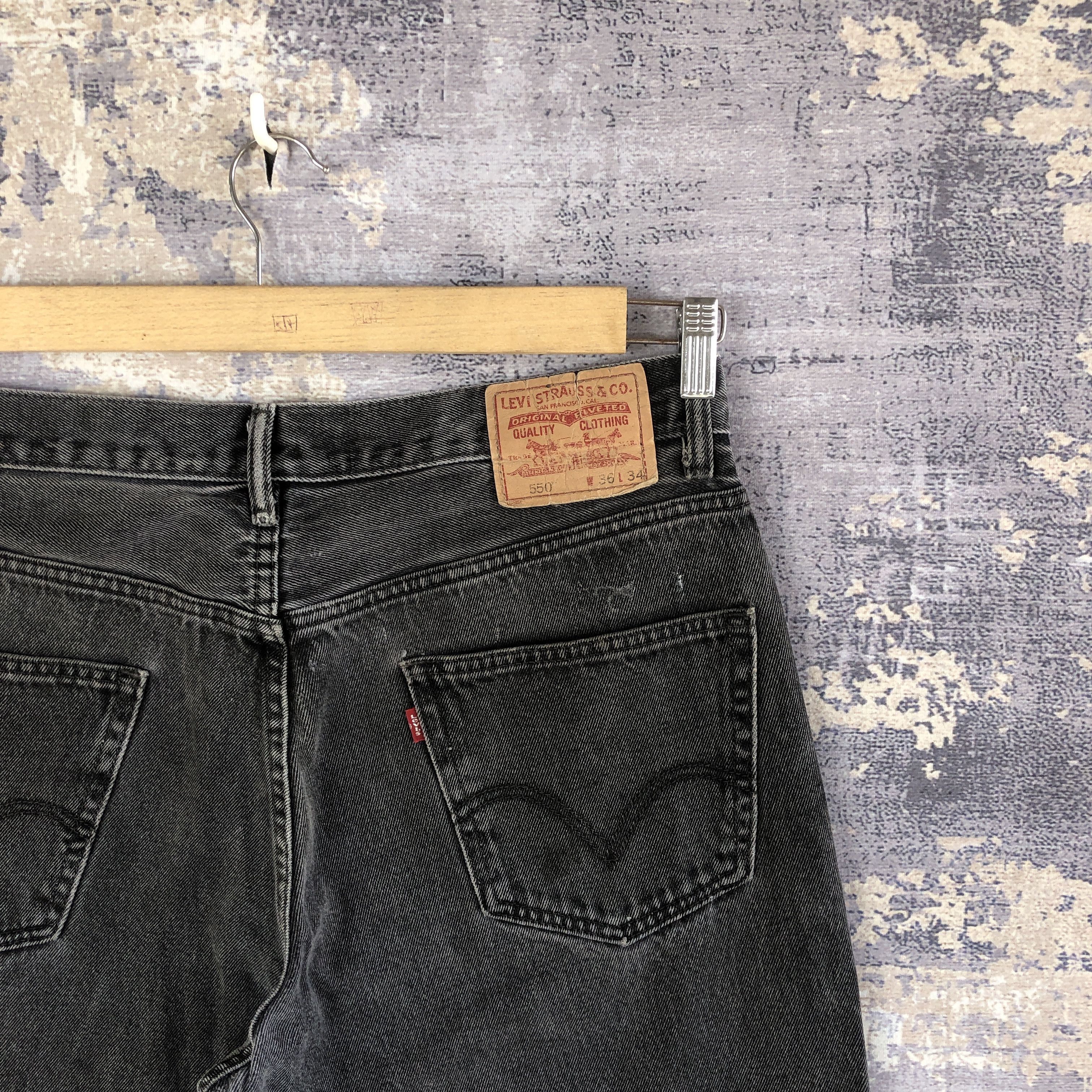 Jean Vintage Levi's Faded Black Baggy Jeans Levis 550 Denim Size US 34 / EU 50 - 5 Thumbnail