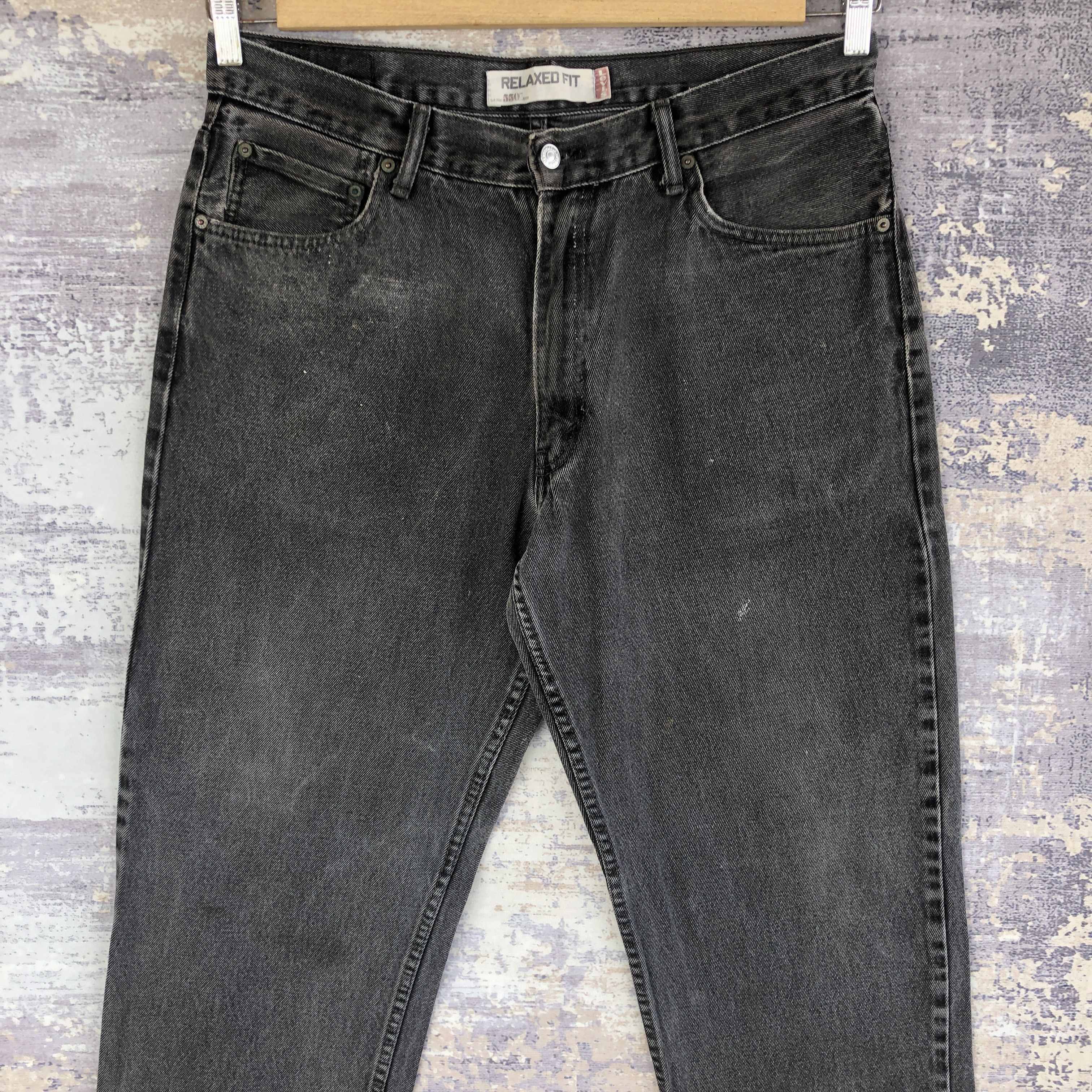 Jean Vintage Levi's Faded Black Baggy Jeans Levis 550 Denim Size US 34 / EU 50 - 3 Thumbnail