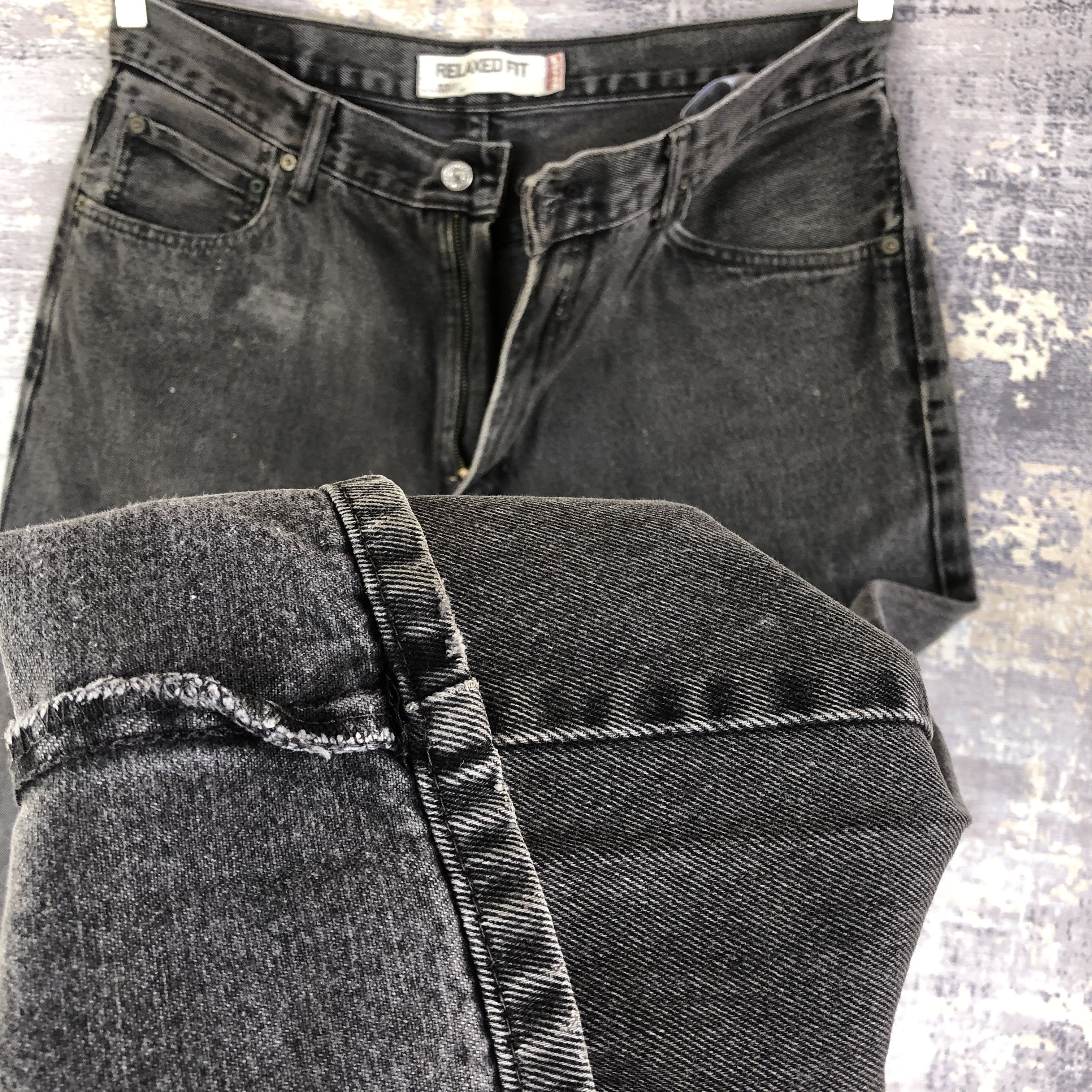 Jean Vintage Levi's Faded Black Baggy Jeans Levis 550 Denim Size US 34 / EU 50 - 8 Thumbnail