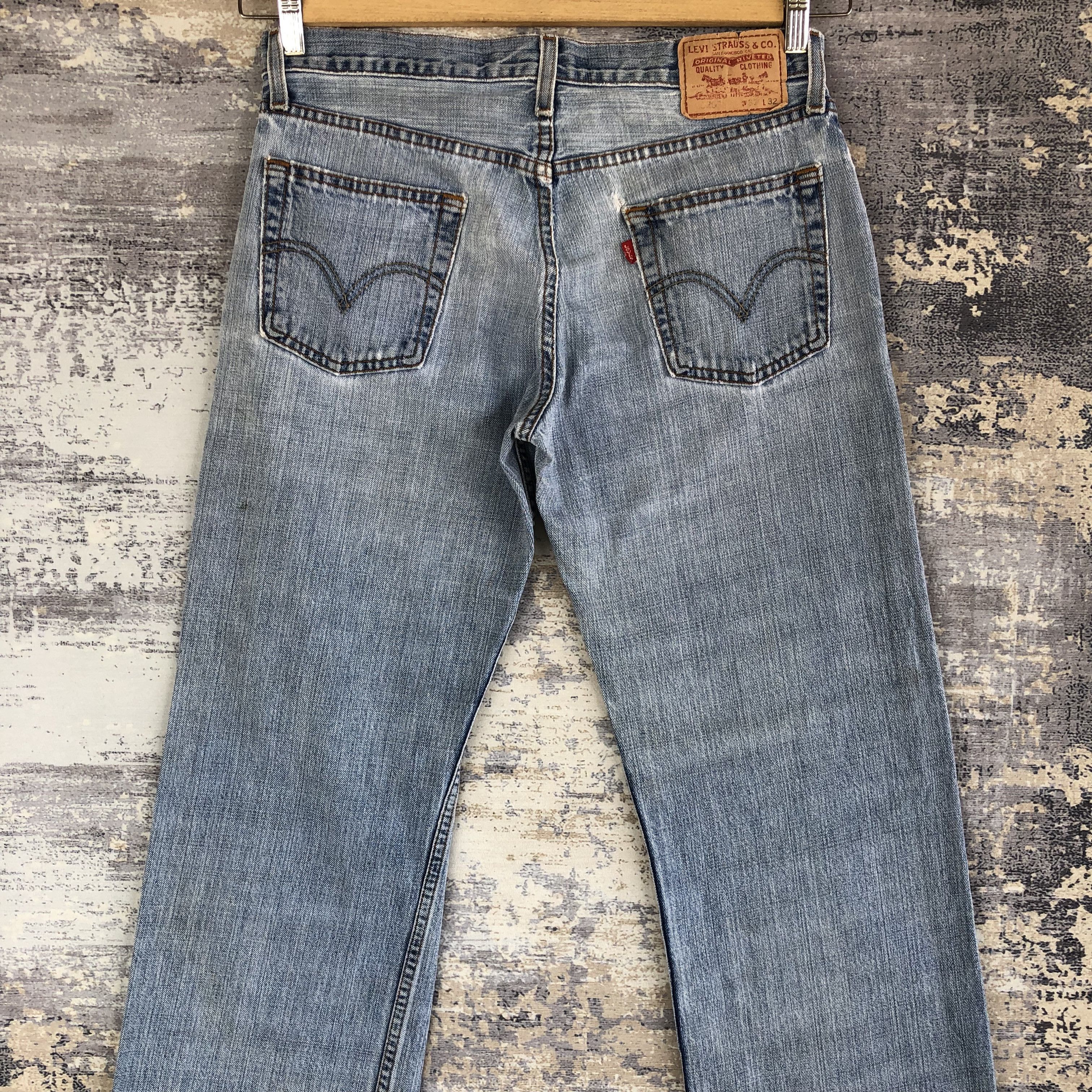 Jean × Levi's Levis Distressed Sun Faded Jenas Levis Light Wash Denim Size US 32 / EU 48 - 4 Thumbnail