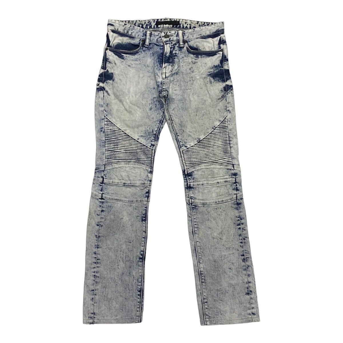Hysteric Glamour FUGA BLEACH WASHED BALMAIN INSPIRED RIDER MOTO DENIM PANTS Size US 30 / EU 46 - 1 Thumbnail