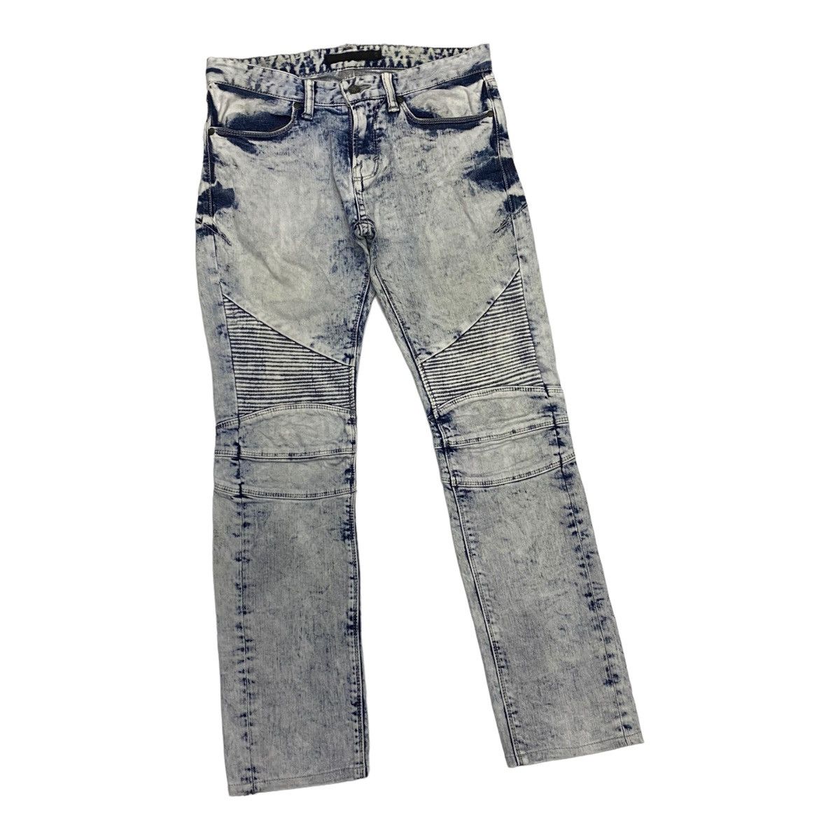 Hysteric Glamour FUGA BLEACH WASHED BALMAIN INSPIRED RIDER MOTO DENIM PANTS Size US 30 / EU 46 - 5 Thumbnail