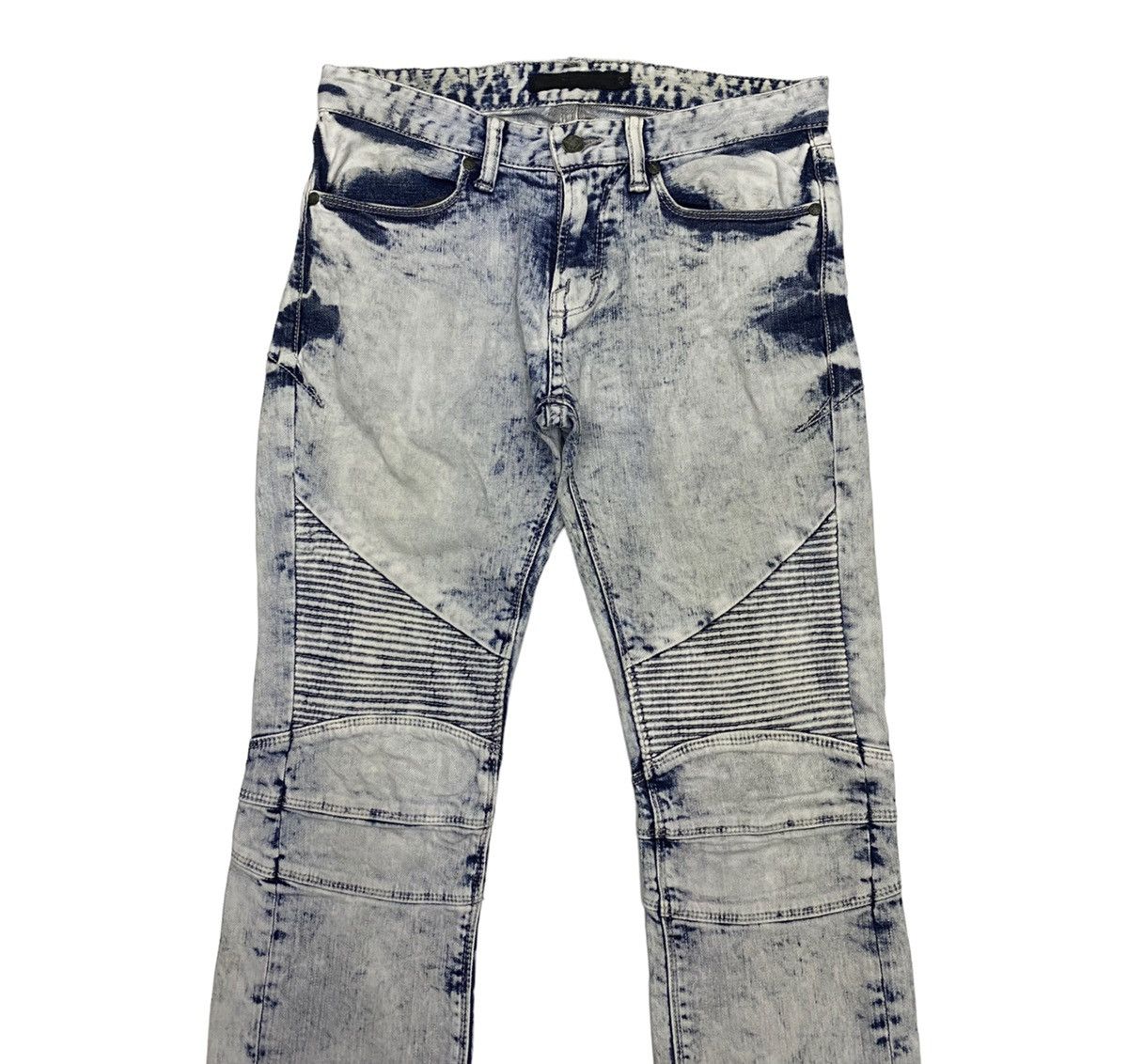Hysteric Glamour FUGA BLEACH WASHED BALMAIN INSPIRED RIDER MOTO DENIM PANTS Size US 30 / EU 46 - 4 Thumbnail