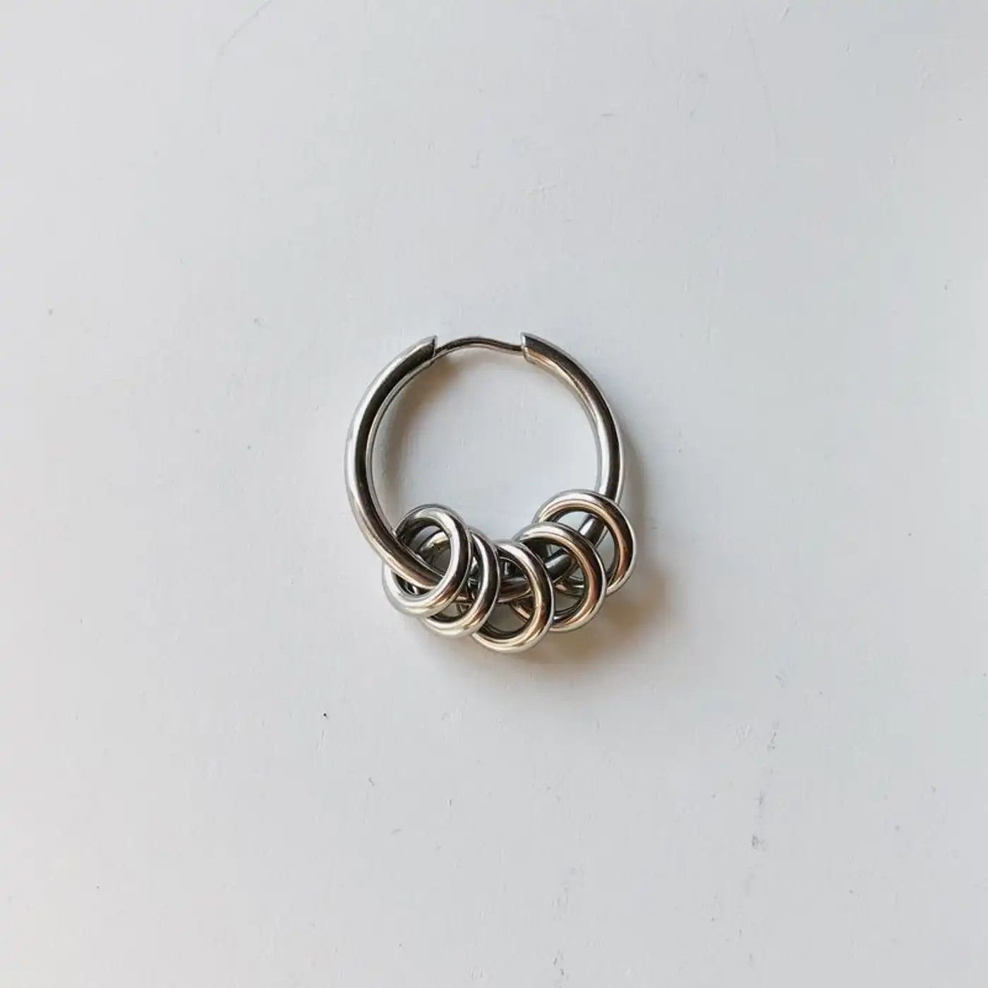 Jewelry × Vintage Silver Asymmetric Round Earrings Size ONE SIZE - 2 Thumbnail
