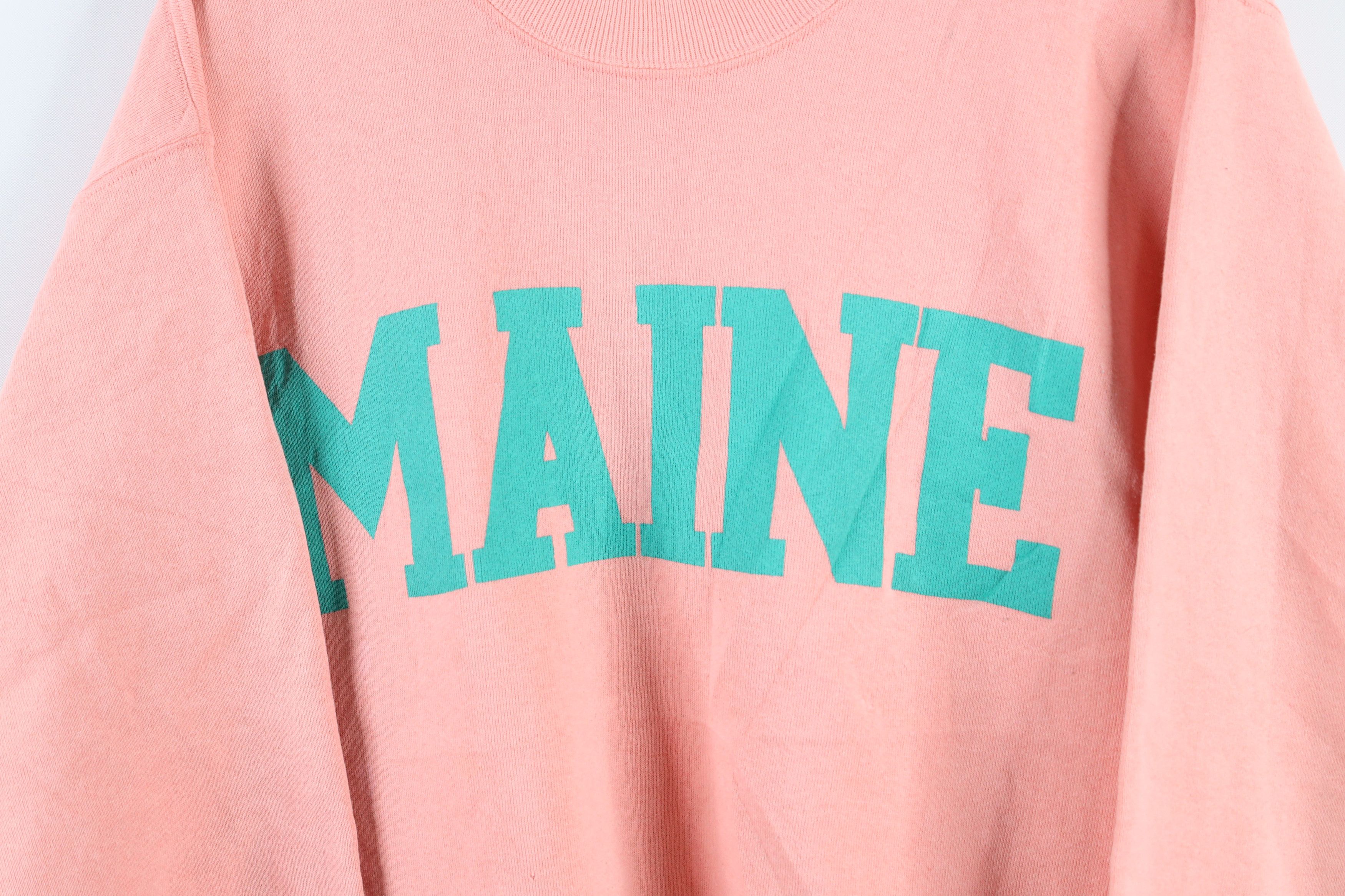 Vintage Vintage 90s Streetwear Maine Block Letter Sweatshirt USA Size L / US 10 / IT 46 - 4 Thumbnail