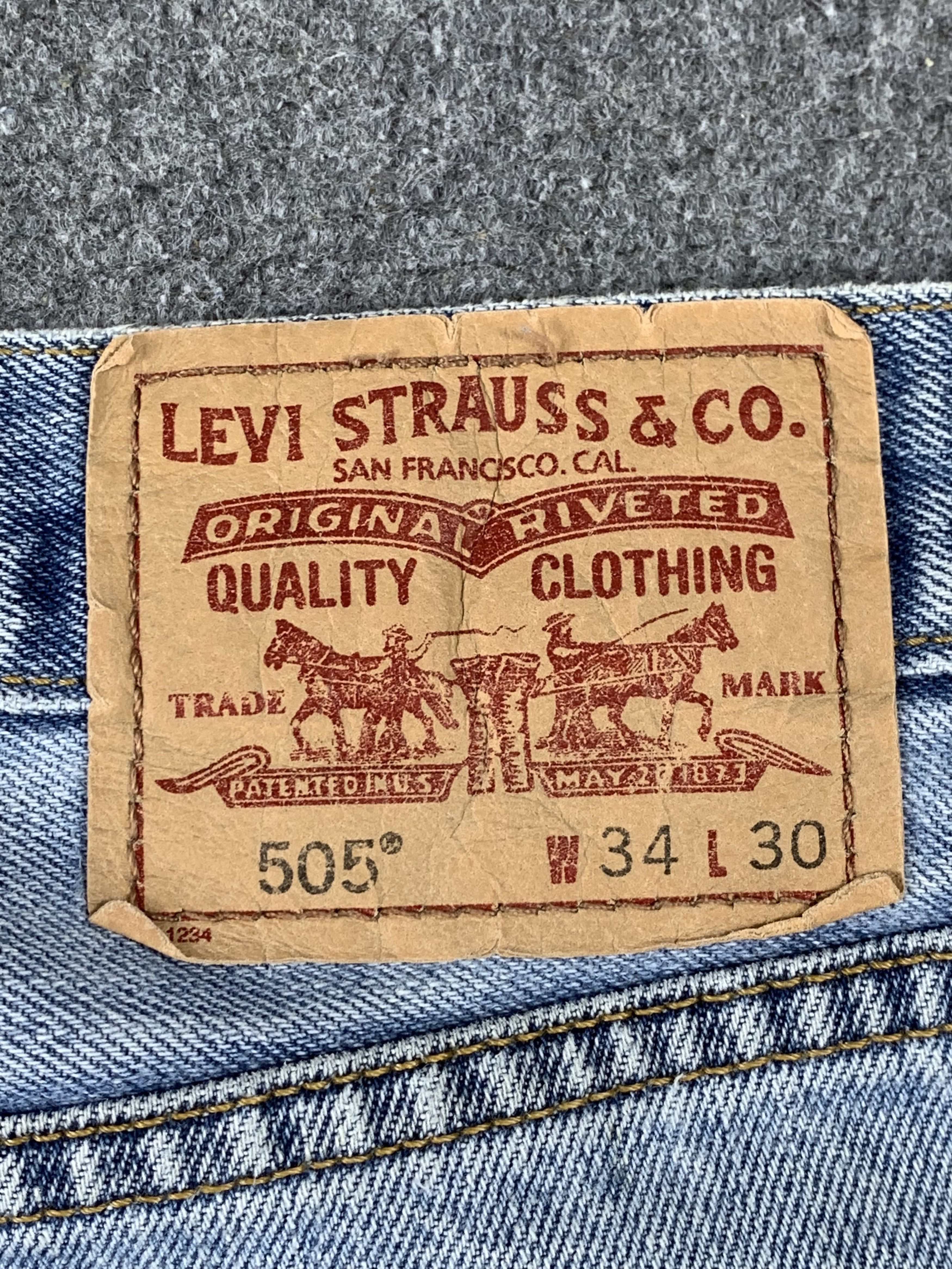 Levi's Vintage Levis 505 Faded Blue Jeans DP2131 Size US 33 - 3 Thumbnail