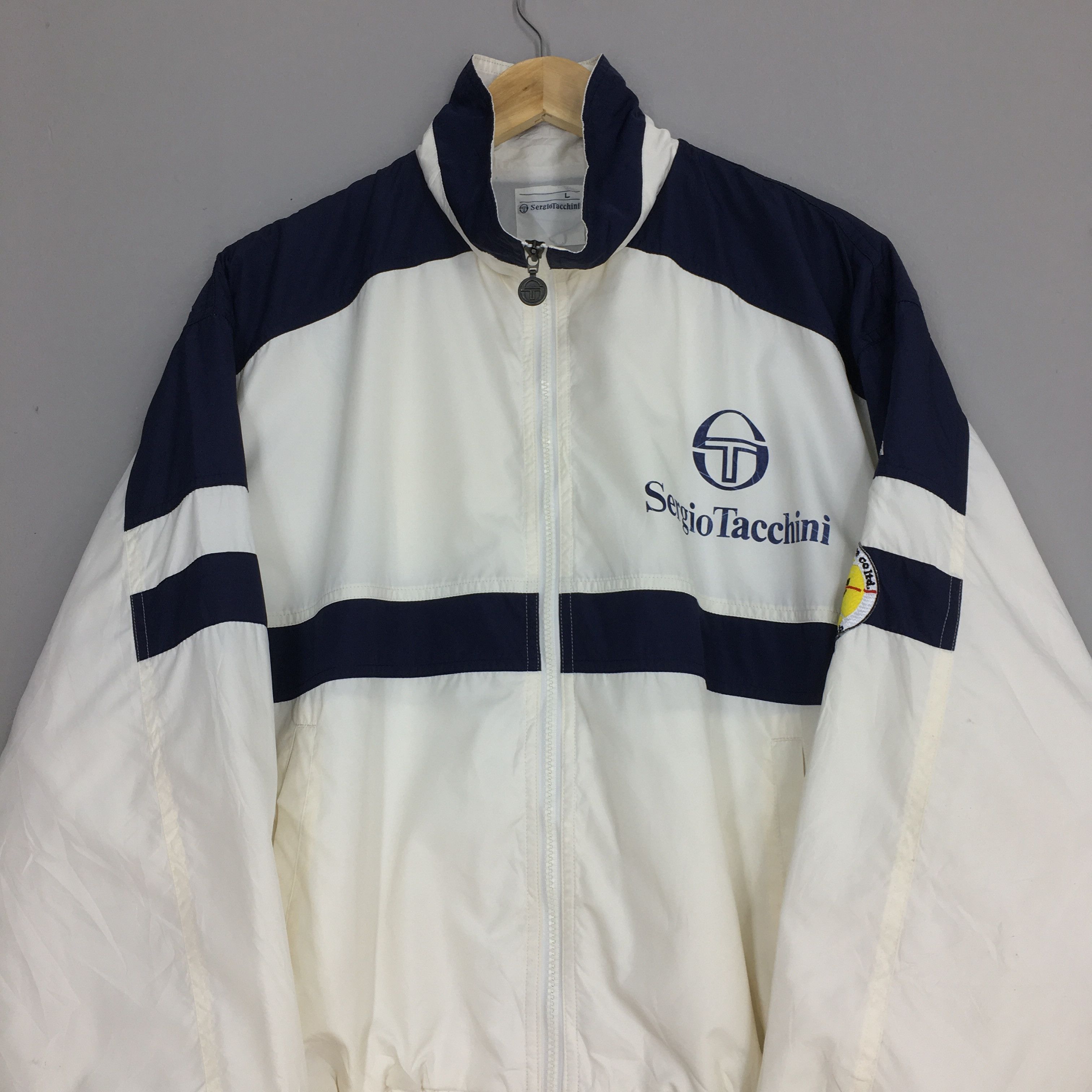 Sergio Tacchini Vintage Sergio Tacchini Windbreaker White Jacket Large Size US L / EU 52-54 / 3 - 2 Thumbnail