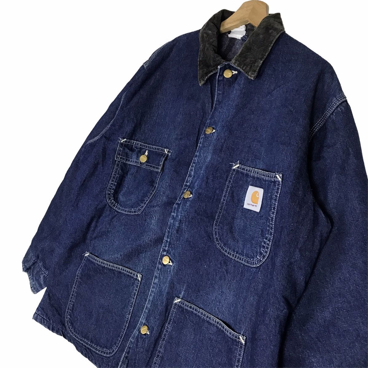 Carhartt Vintage 90s CARHARTT Denim Indigo Jeans Michigan Jacket Size US M / EU 48-50 / 2 - 6 Thumbnail