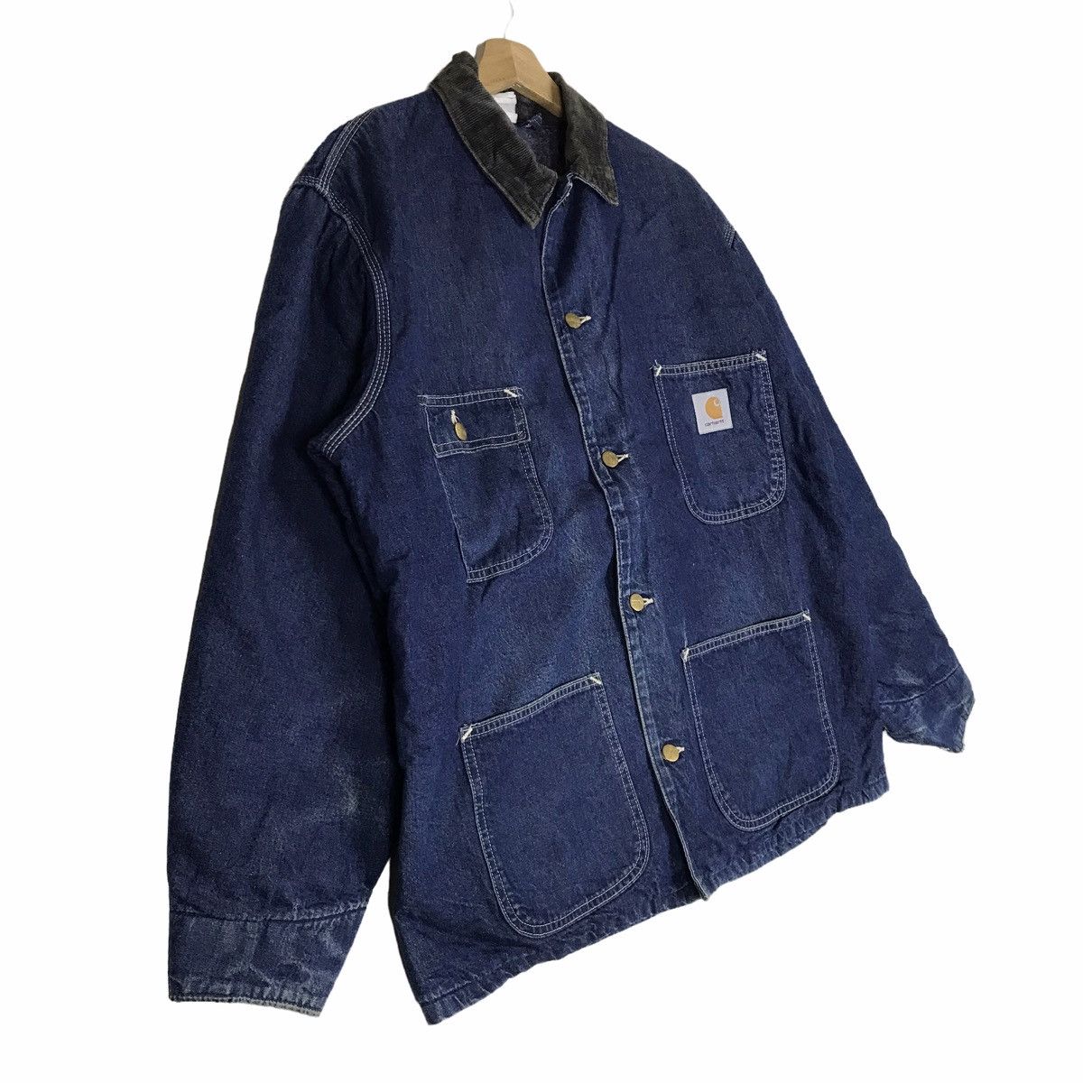 Carhartt Vintage 90s CARHARTT Denim Indigo Jeans Michigan Jacket Size US M / EU 48-50 / 2 - 5 Thumbnail