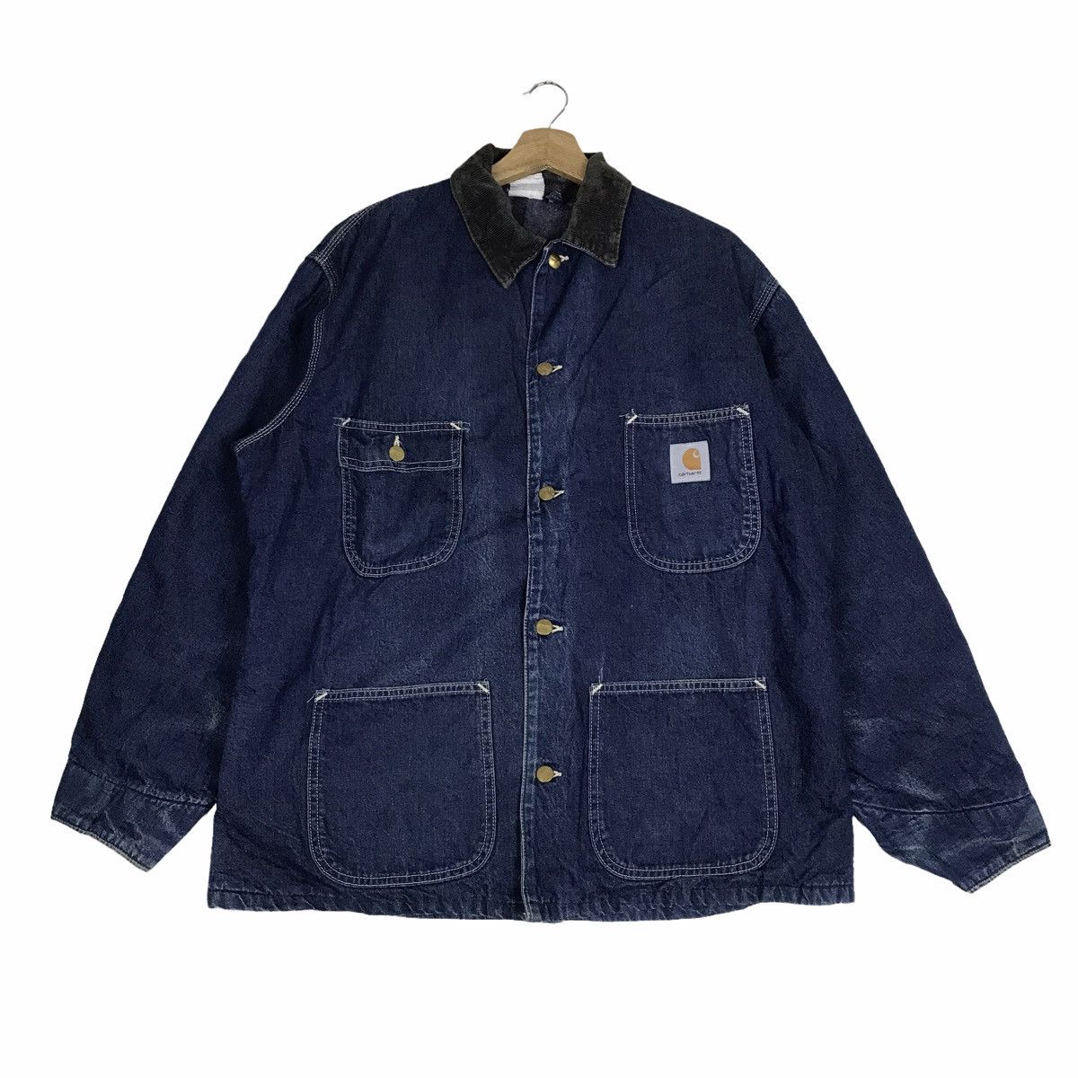 Carhartt Vintage 90s CARHARTT Denim Indigo Jeans Michigan Jacket Size US M / EU 48-50 / 2 - 1 Thumbnail