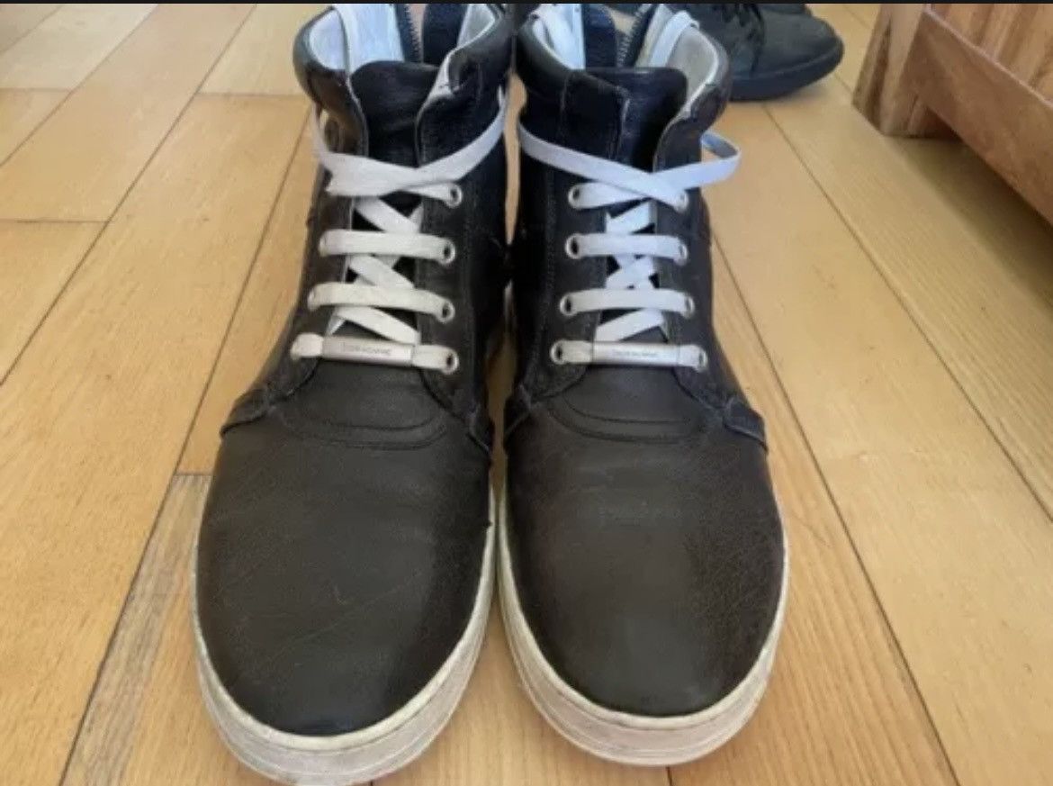 Dior Black Back Zip Leather High Top Trainers Size US 8 / EU 41 - 3 Thumbnail