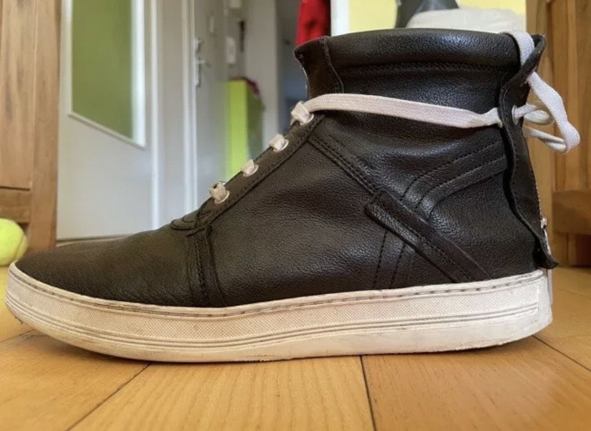 Dior Black Back Zip Leather High Top Trainers Size US 8 / EU 41 - 2 Thumbnail