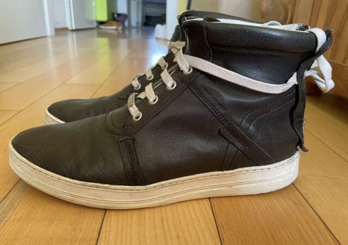 Dior Black Back Zip Leather High Top Trainers Size US 8 / EU 41 - 1 Thumbnail