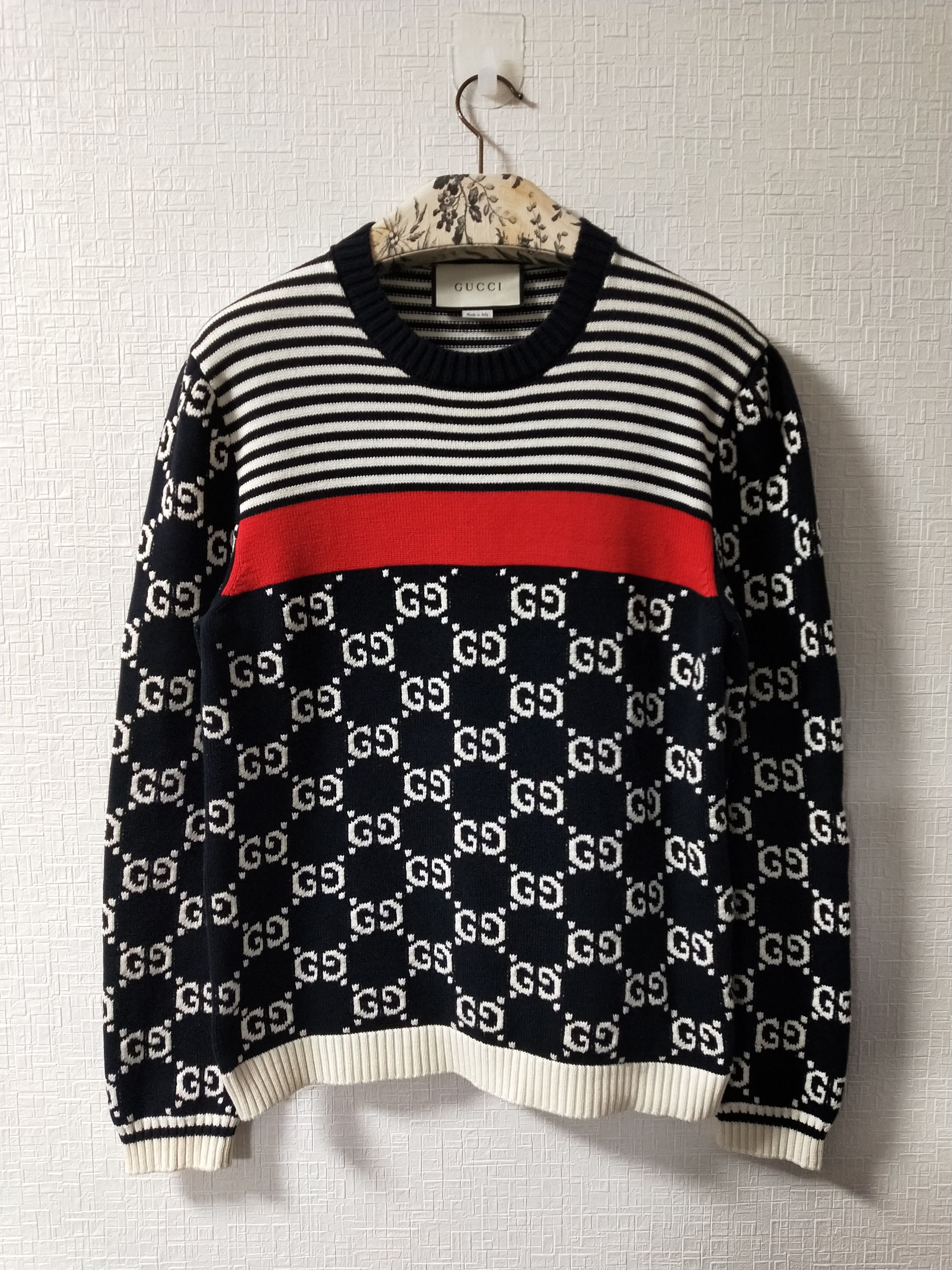 image of Gucci Gg Stripes Monogram Sweater, Men's (Size Medium)