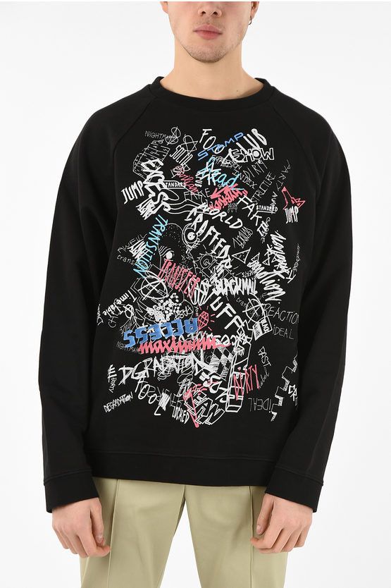 Maison Margiela MM14 GRAFFITI PRINT CREWDNECK OVERSIZED SWEATSHIRT Size US M / EU 48-50 / 2 - 3 Thumbnail