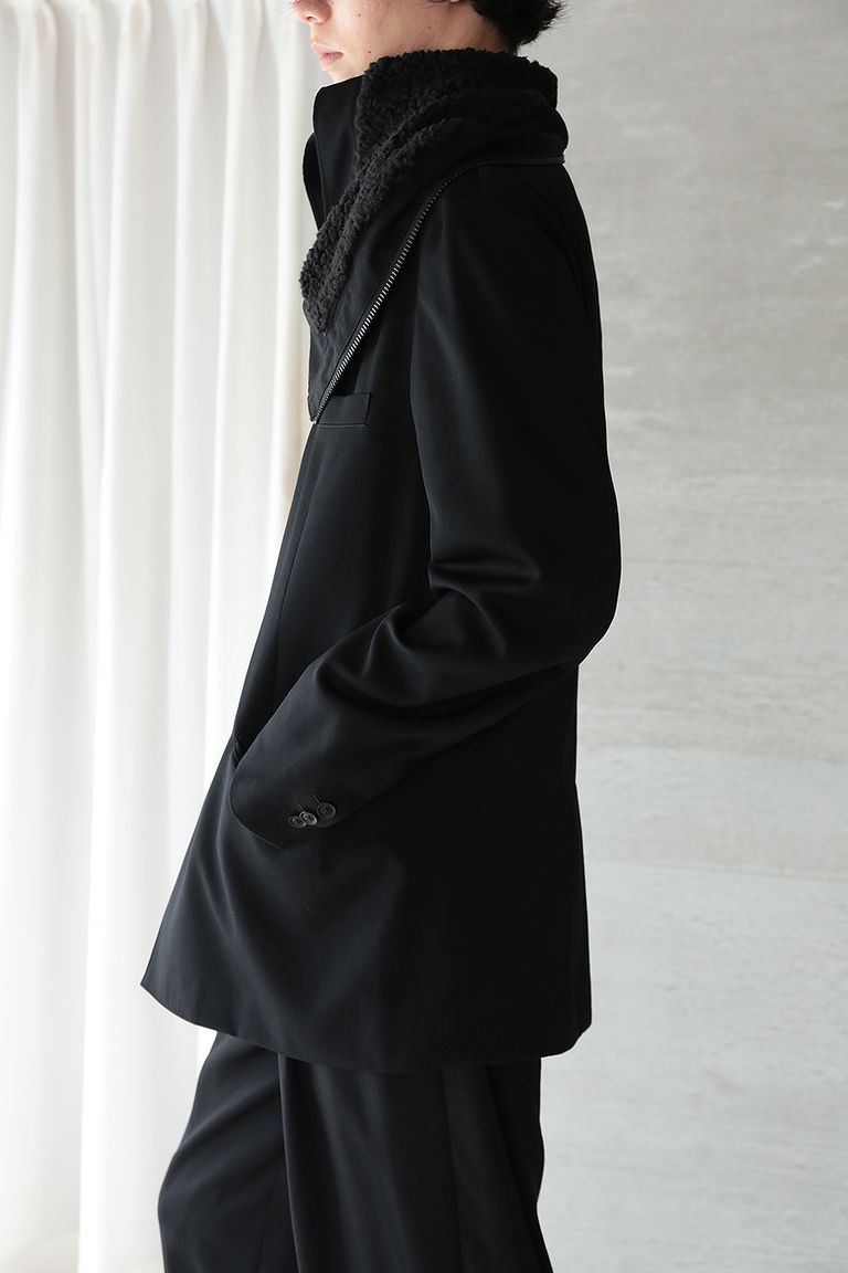 Yohji Yamamoto Yohji Yamamoto Pour Homme 21aw SILK BOA HOODED JACKET BLAZER Size US L / EU 52-54 / 3 - 4 Thumbnail