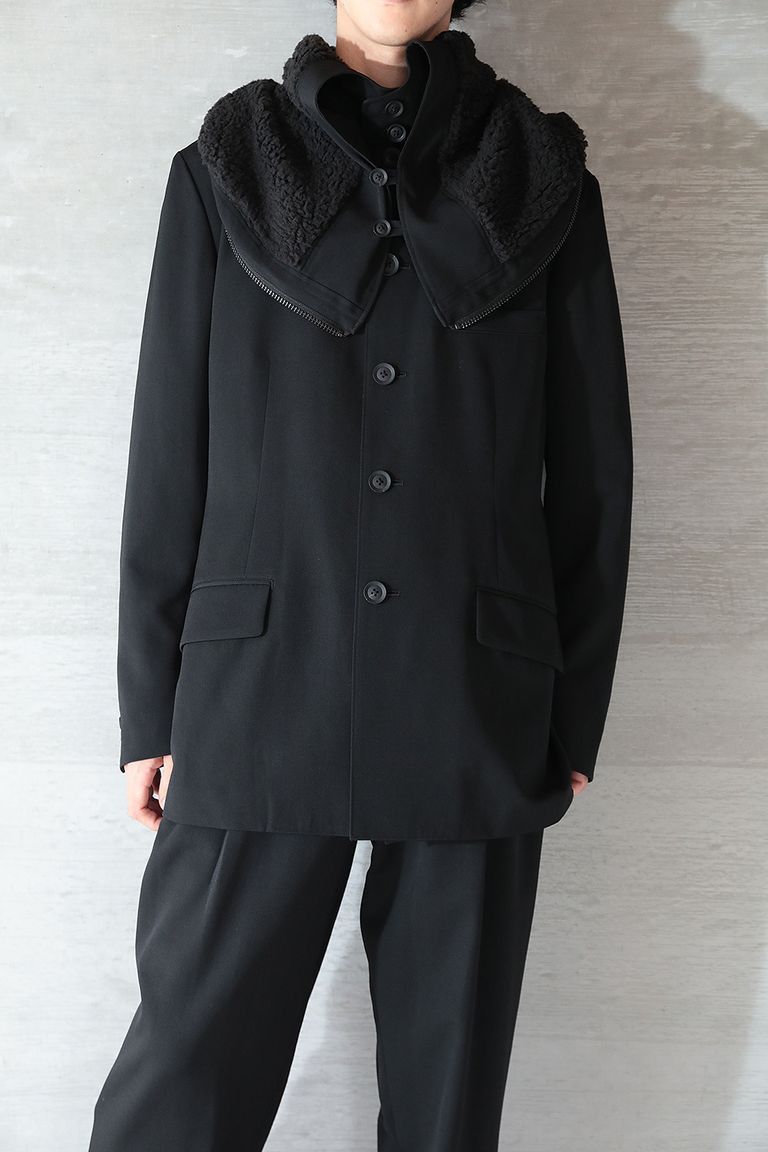 Yohji Yamamoto Yohji Yamamoto Pour Homme 21aw SILK BOA HOODED JACKET BLAZER Size US L / EU 52-54 / 3 - 3 Thumbnail