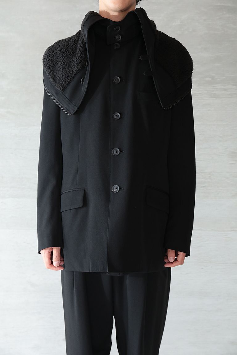 Yohji Yamamoto Yohji Yamamoto Pour Homme 21aw SILK BOA HOODED JACKET BLAZER Size US L / EU 52-54 / 3 - 1 Thumbnail