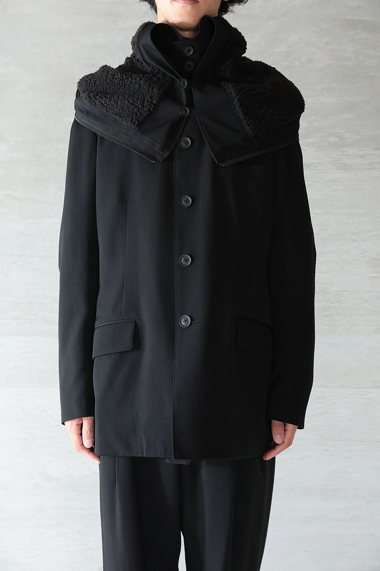 Yohji Yamamoto Yohji Yamamoto Pour Homme 21aw SILK BOA HOODED JACKET BLAZER Size US L / EU 52-54 / 3 - 2 Thumbnail