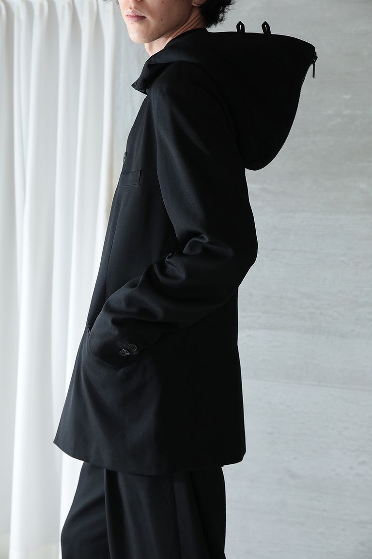 Yohji Yamamoto Yohji Yamamoto Pour Homme 21aw SILK BOA HOODED JACKET BLAZER Size US L / EU 52-54 / 3 - 6 Thumbnail