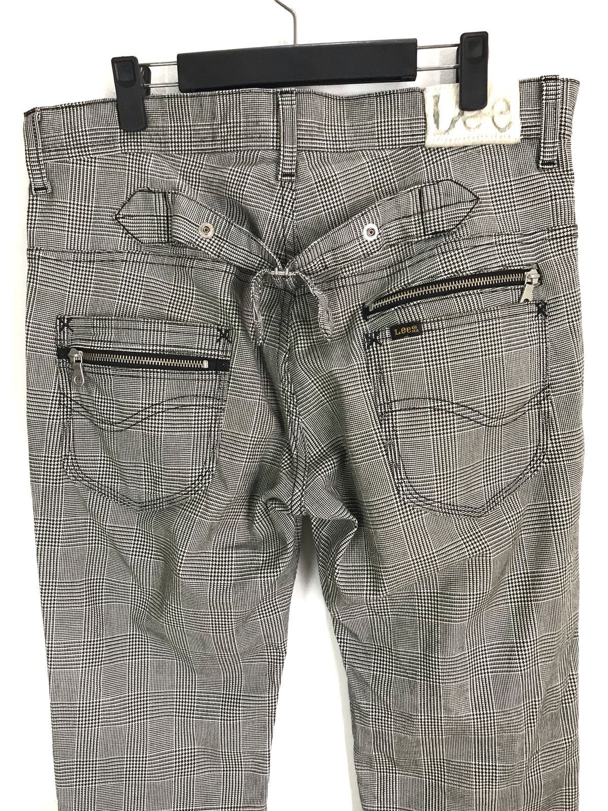 14th Addiction Lee Cowboy Multi Zipper Cinch Back Tartan Checkered Pants Size US 33 - 9 Thumbnail