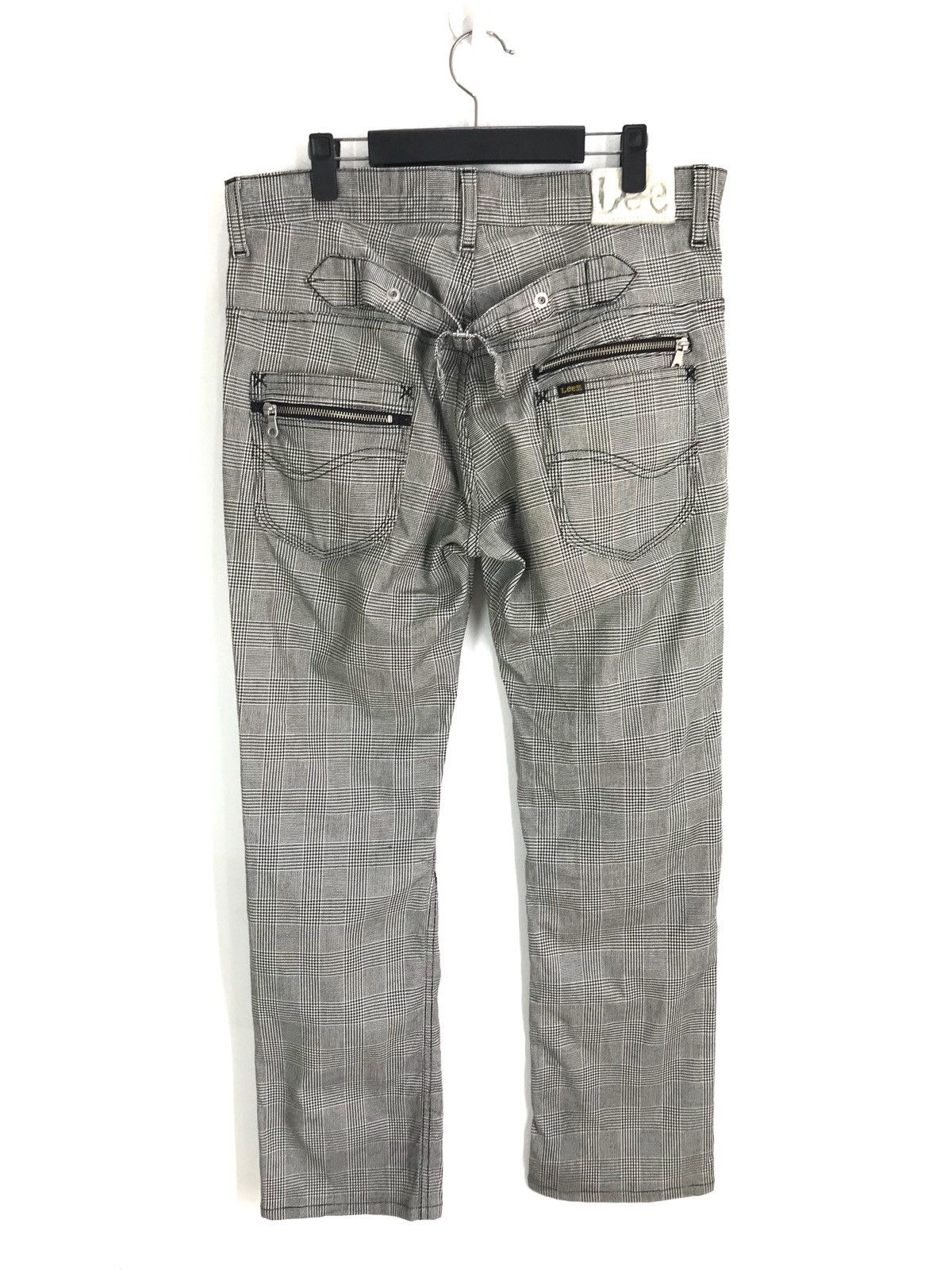 14th Addiction Lee Cowboy Multi Zipper Cinch Back Tartan Checkered Pants Size US 33 - 8 Thumbnail