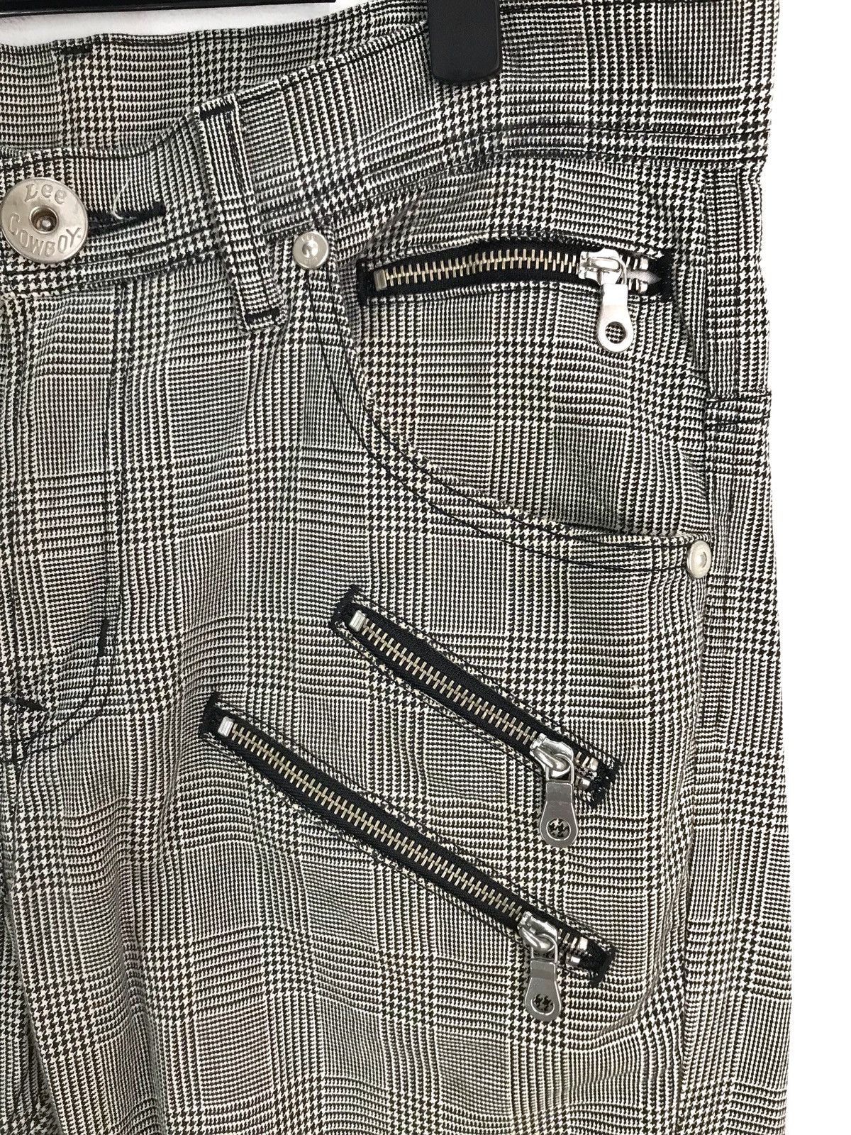 14th Addiction Lee Cowboy Multi Zipper Cinch Back Tartan Checkered Pants Size US 33 - 3 Thumbnail