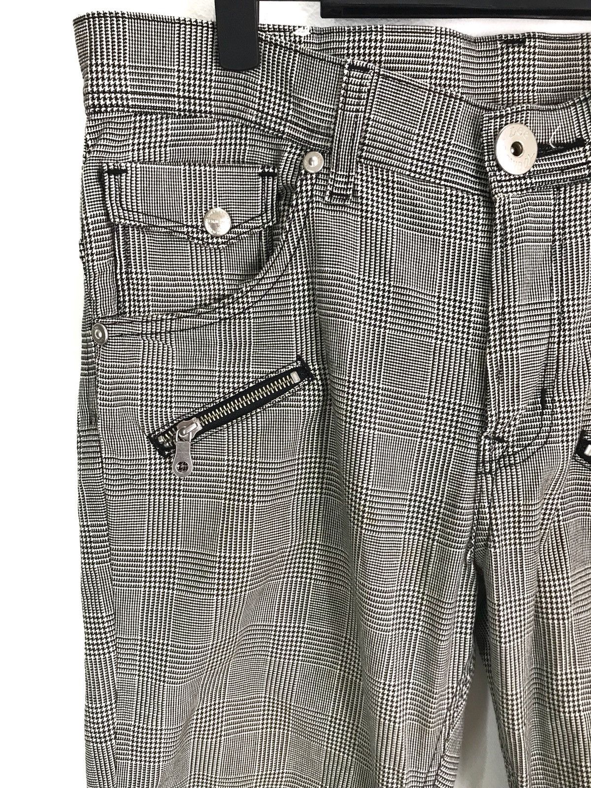 14th Addiction Lee Cowboy Multi Zipper Cinch Back Tartan Checkered Pants Size US 33 - 2 Thumbnail